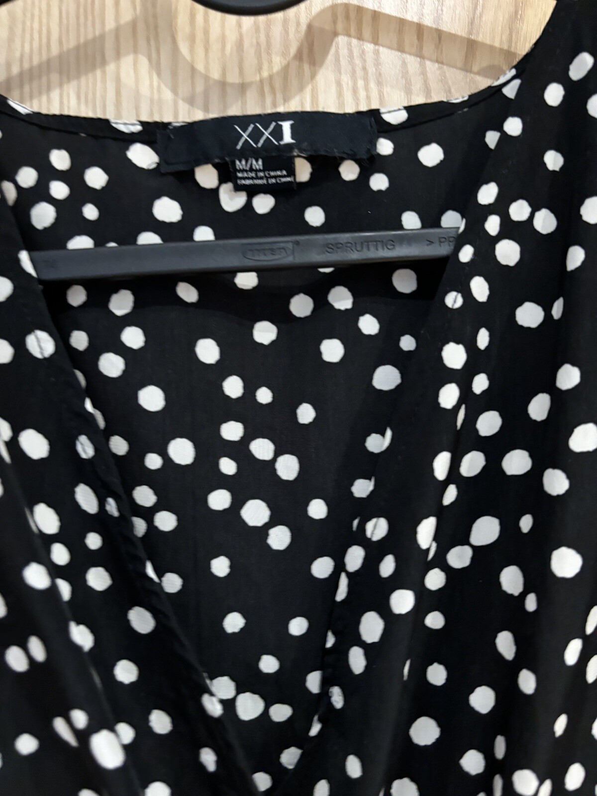 Forever21 Black& white Polka Dot belted elasticised summer dress with pockets