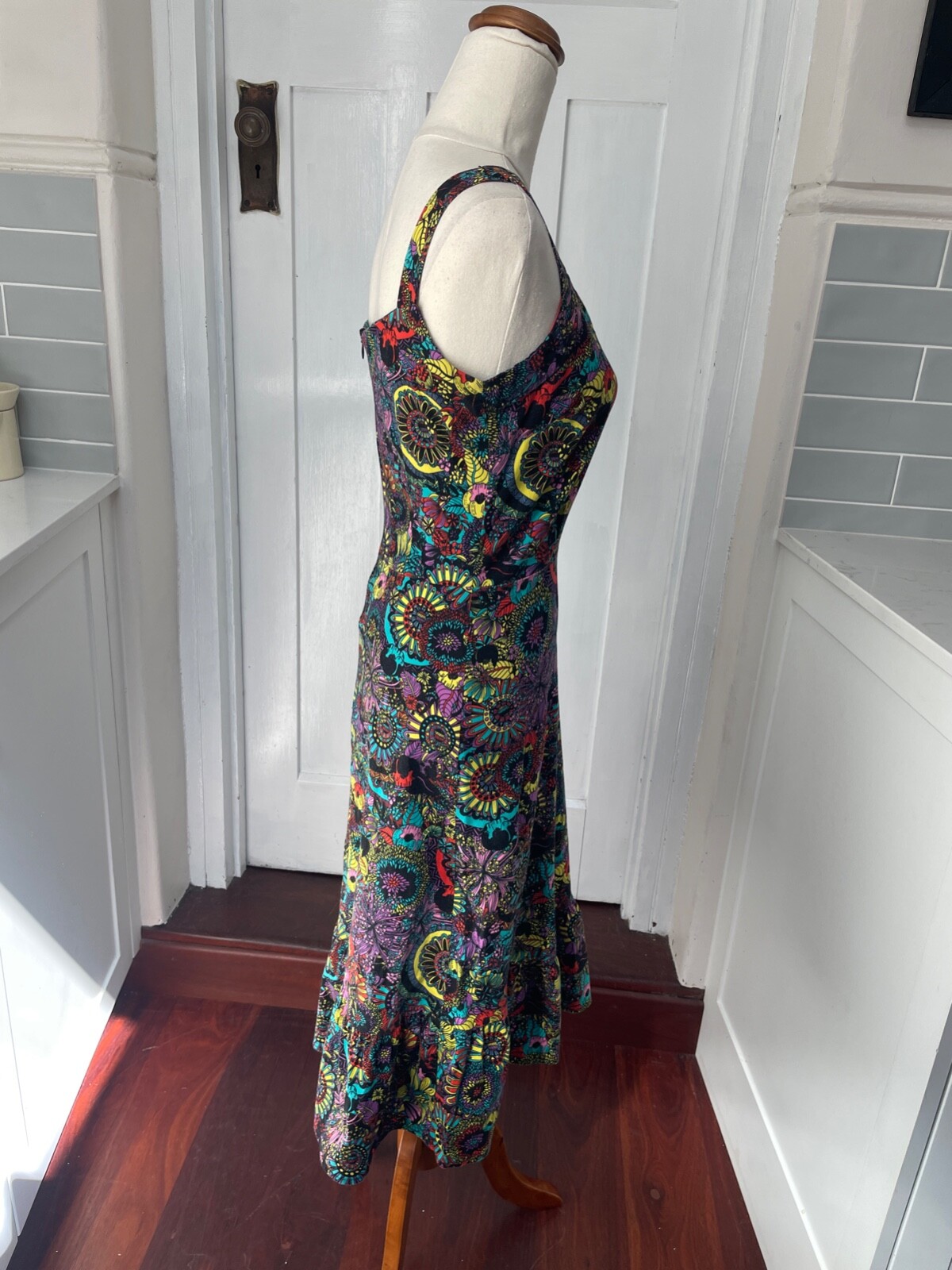Nooworks California USA Multicoloured Sun Dress Retro Style Fabric