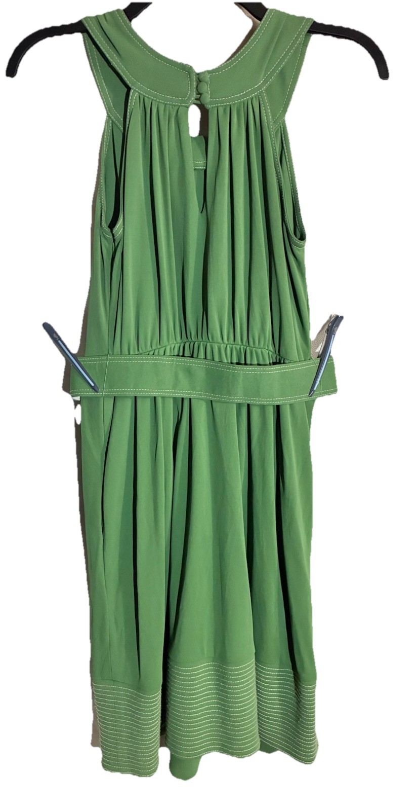 Tibi Womans Retro Belted Cocktail Dress Sz 2 Green Tie Bow Party Wedding Resort