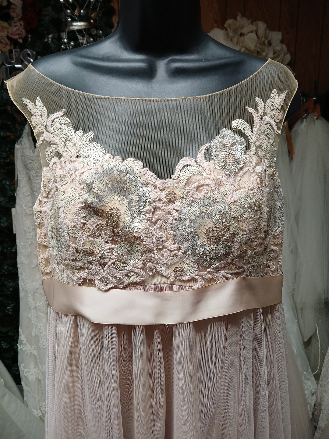 Watters And Watters Pink Blush Tone Formal Dress Size 14