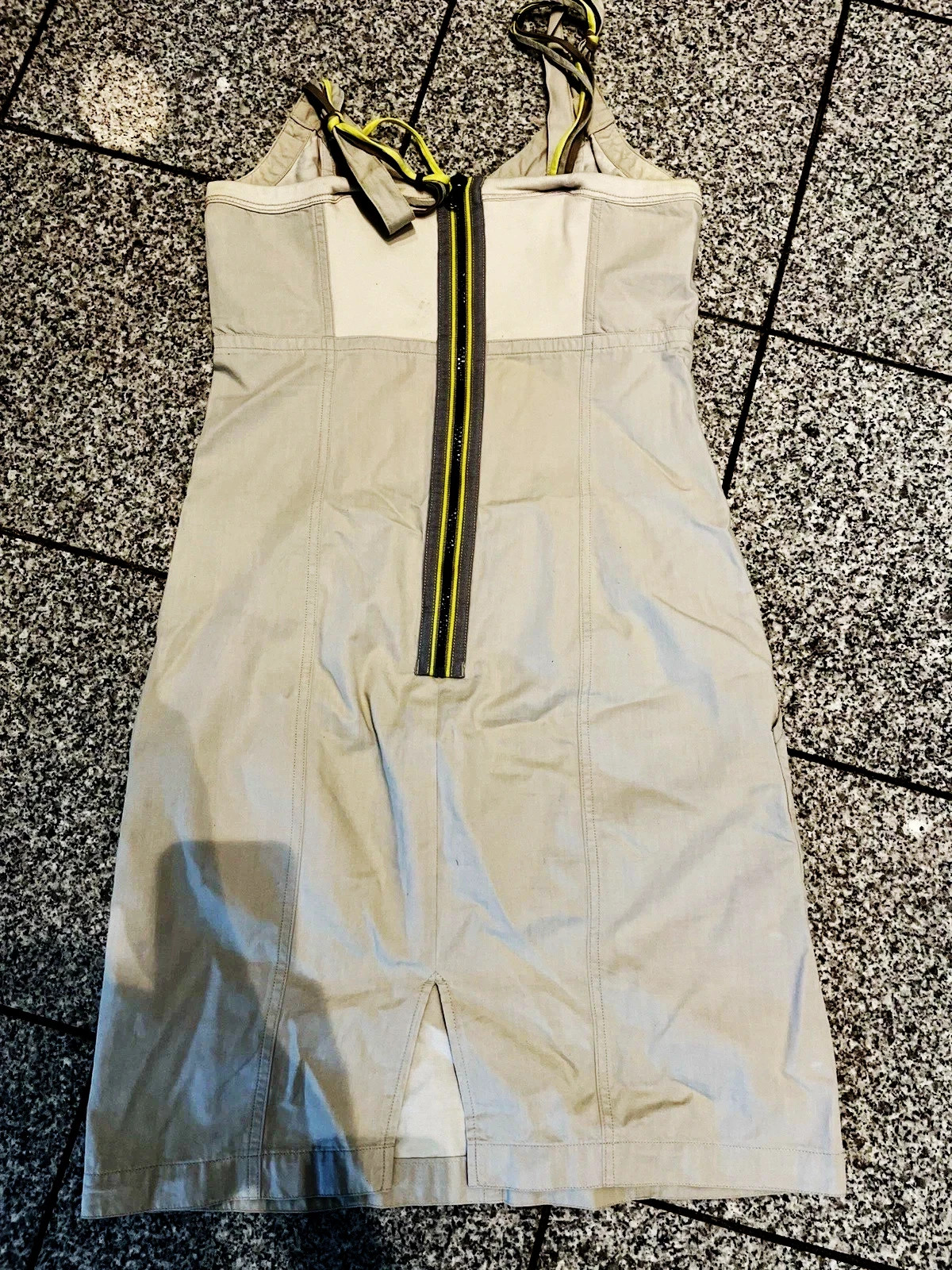 Dress N1 beige Marc Cain 34 pockets empire summer dress strap dress yellow