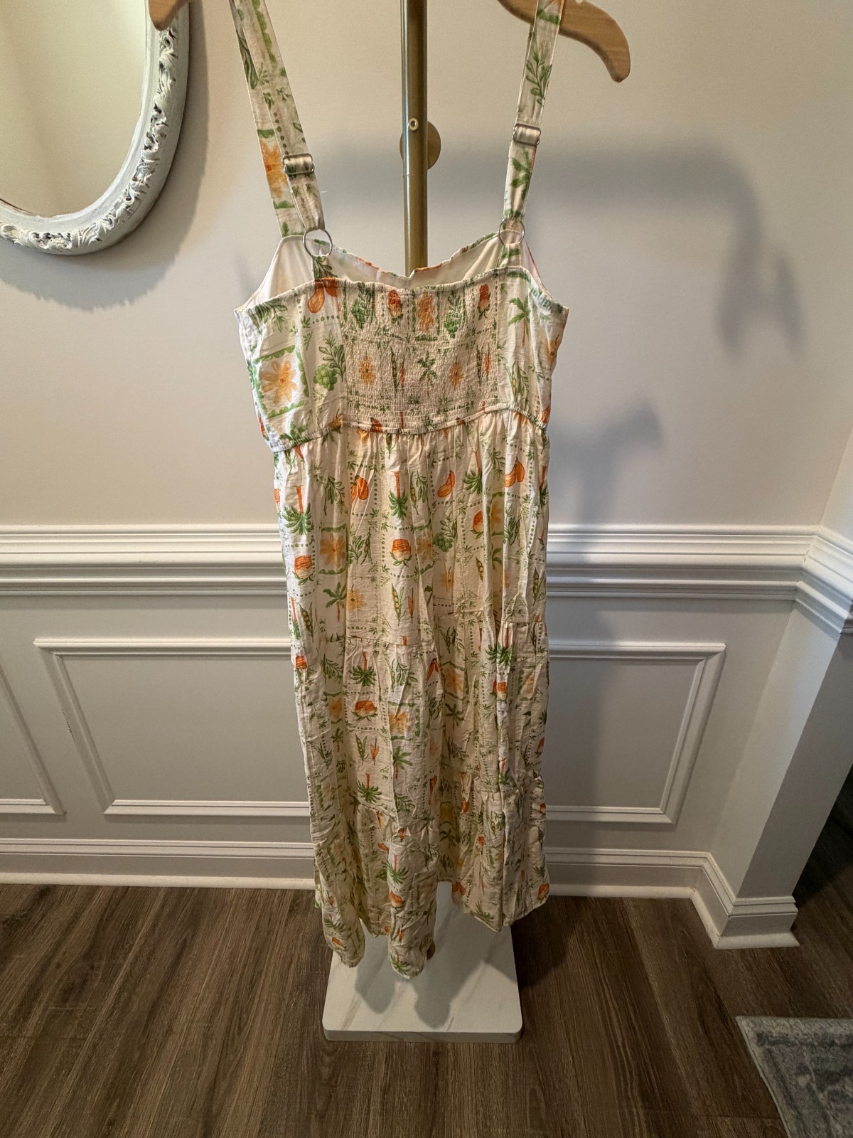 Blu Pepper NWT Women’s Veggie Print Tiered Maxi Dress Size M Garden Party