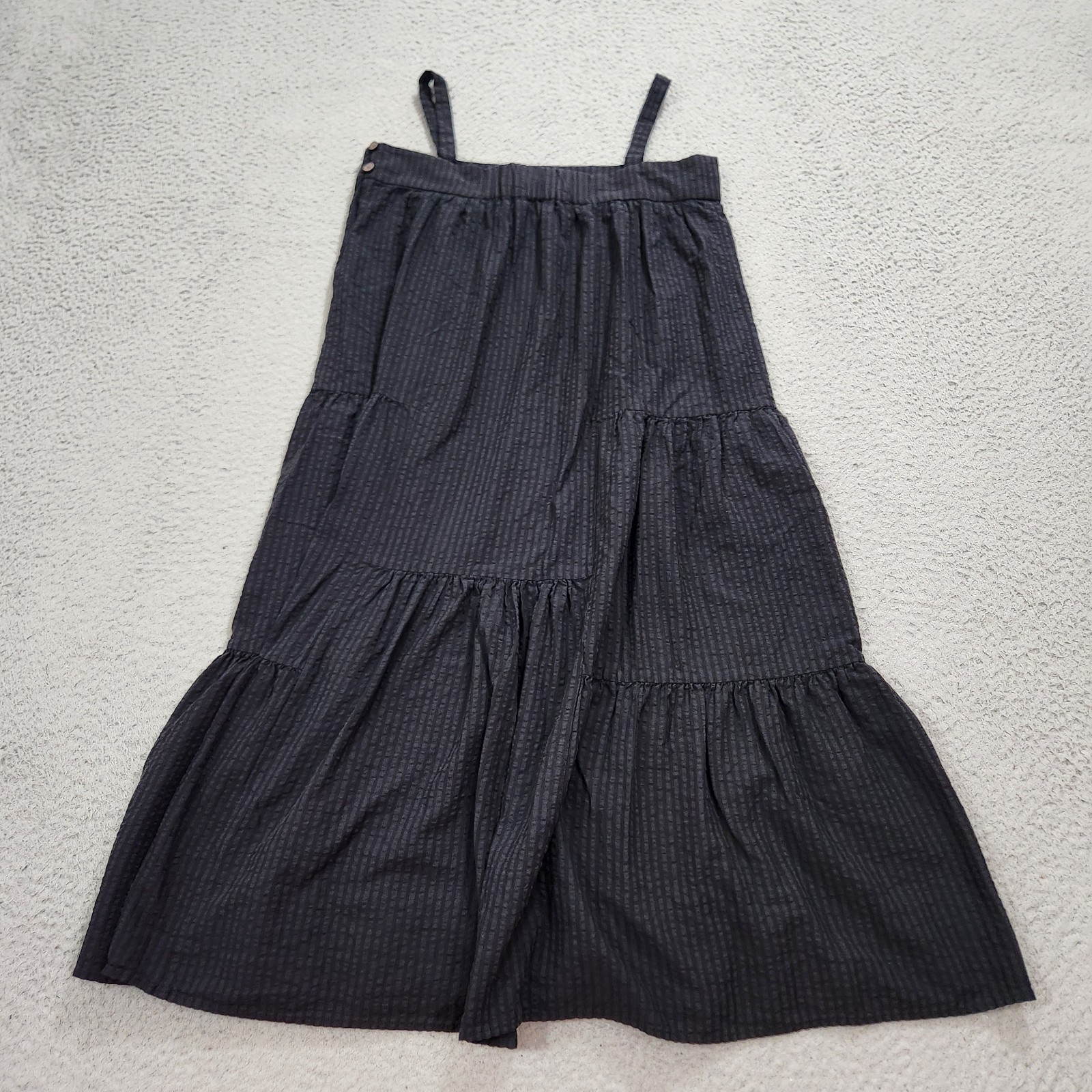 Jenni Kayne Dress Womens Extra Small Black Seersucker Sundress Lightweight Lined