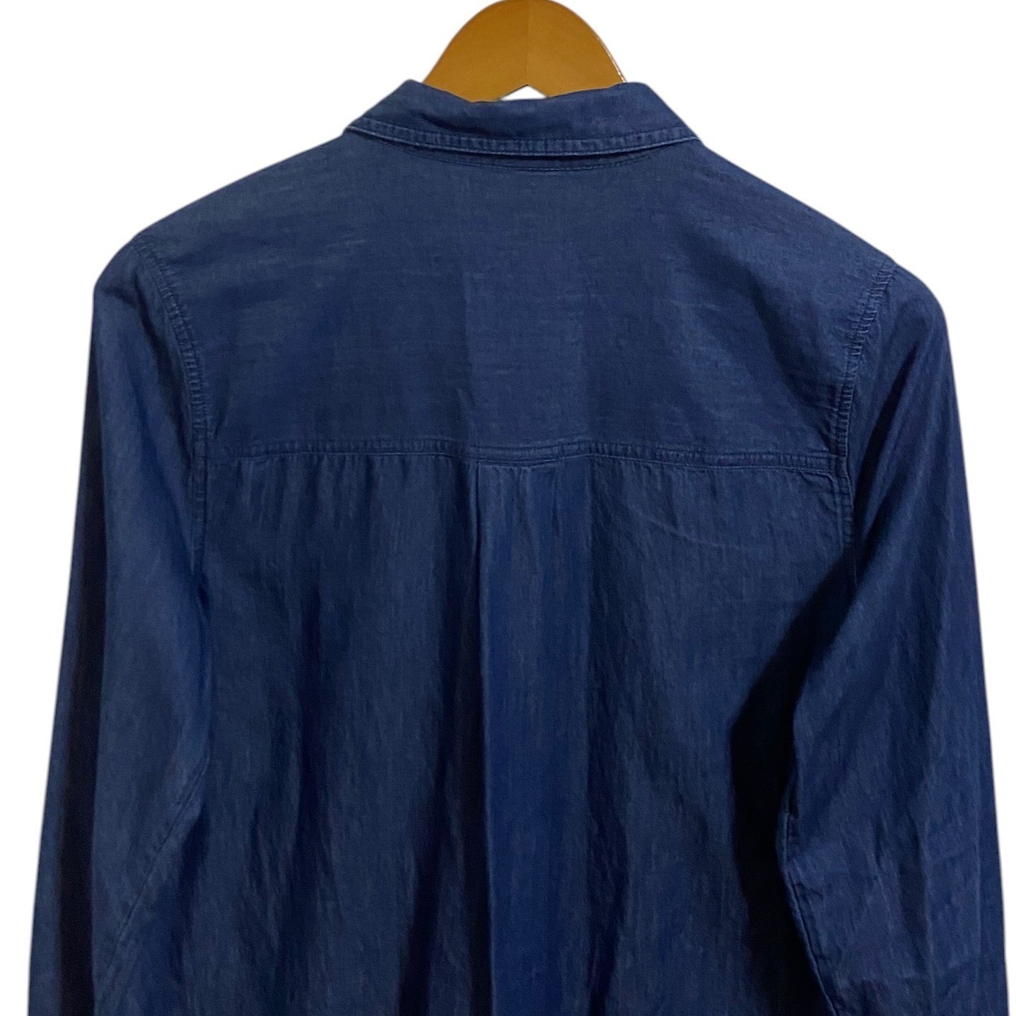 Old Navy Chambray Denim Shirt Dress Long Sleeve Cotton Tunic Western Boho Size M