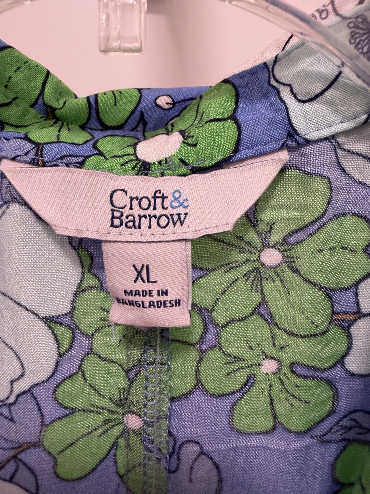 Croft & Barrows Floral Button Down Dress Sz L Casual Waist Tie- Pockets NEW