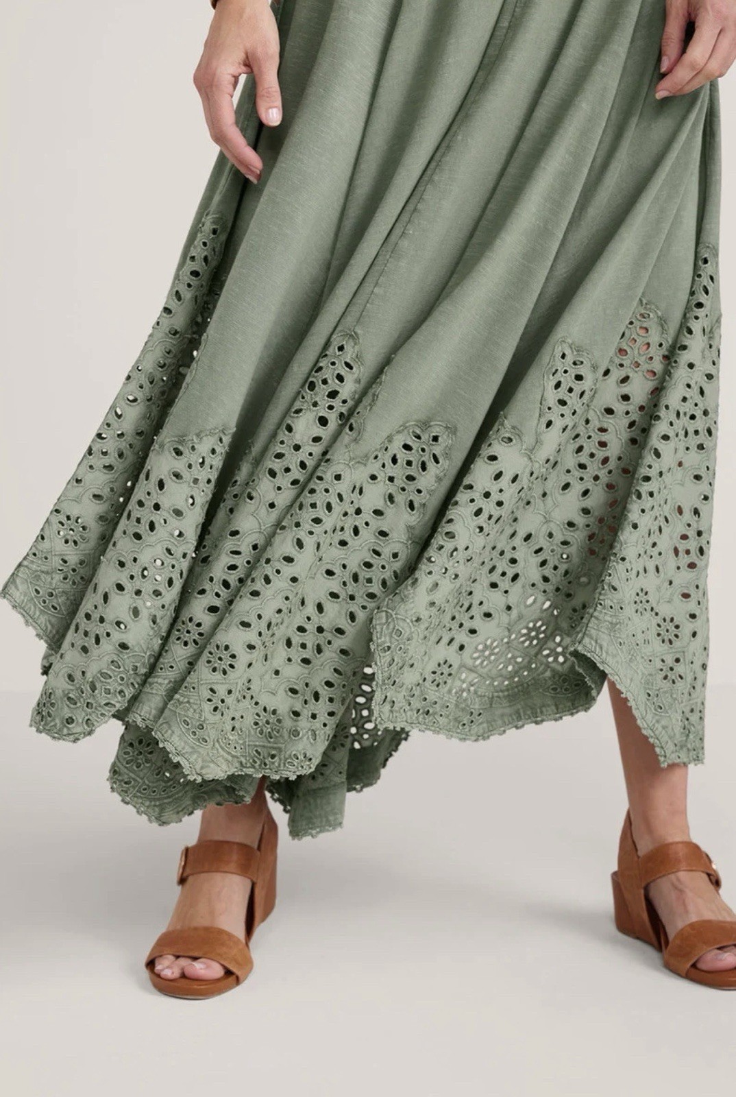 Soft Surroundings $129 Basil Green Casablanca Dress Sz 3X 22 24 EUC Worn Once