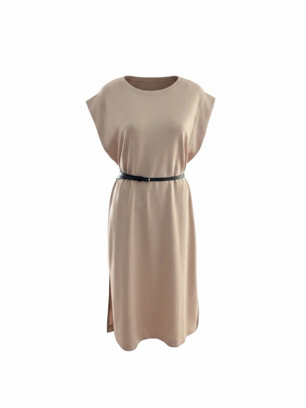 ANRABESS Beige T-Shirt Dress – Size XXL