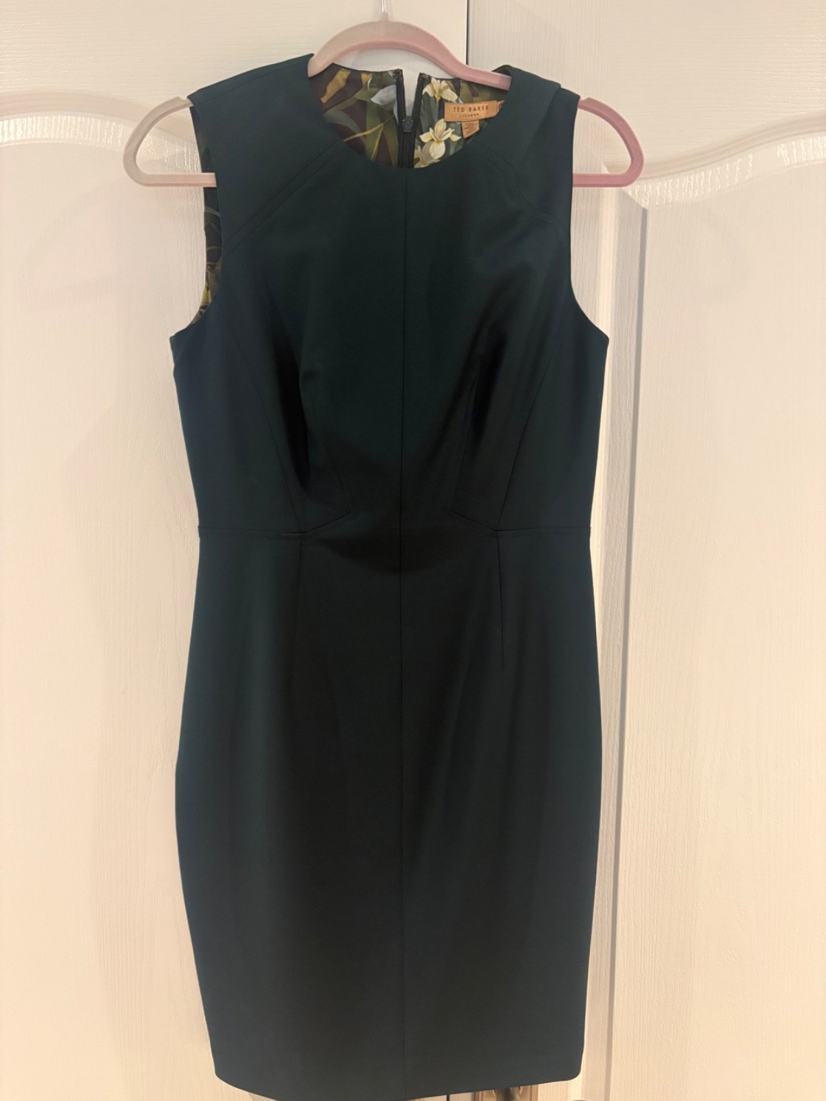 TED BAKER GREEN PENCIL MIDI DRESS 3/US 8