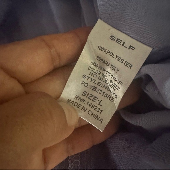 Kori Periwinkle Short Sleeve Button Down Midi Dress Lightweight Semi Sheer Large
