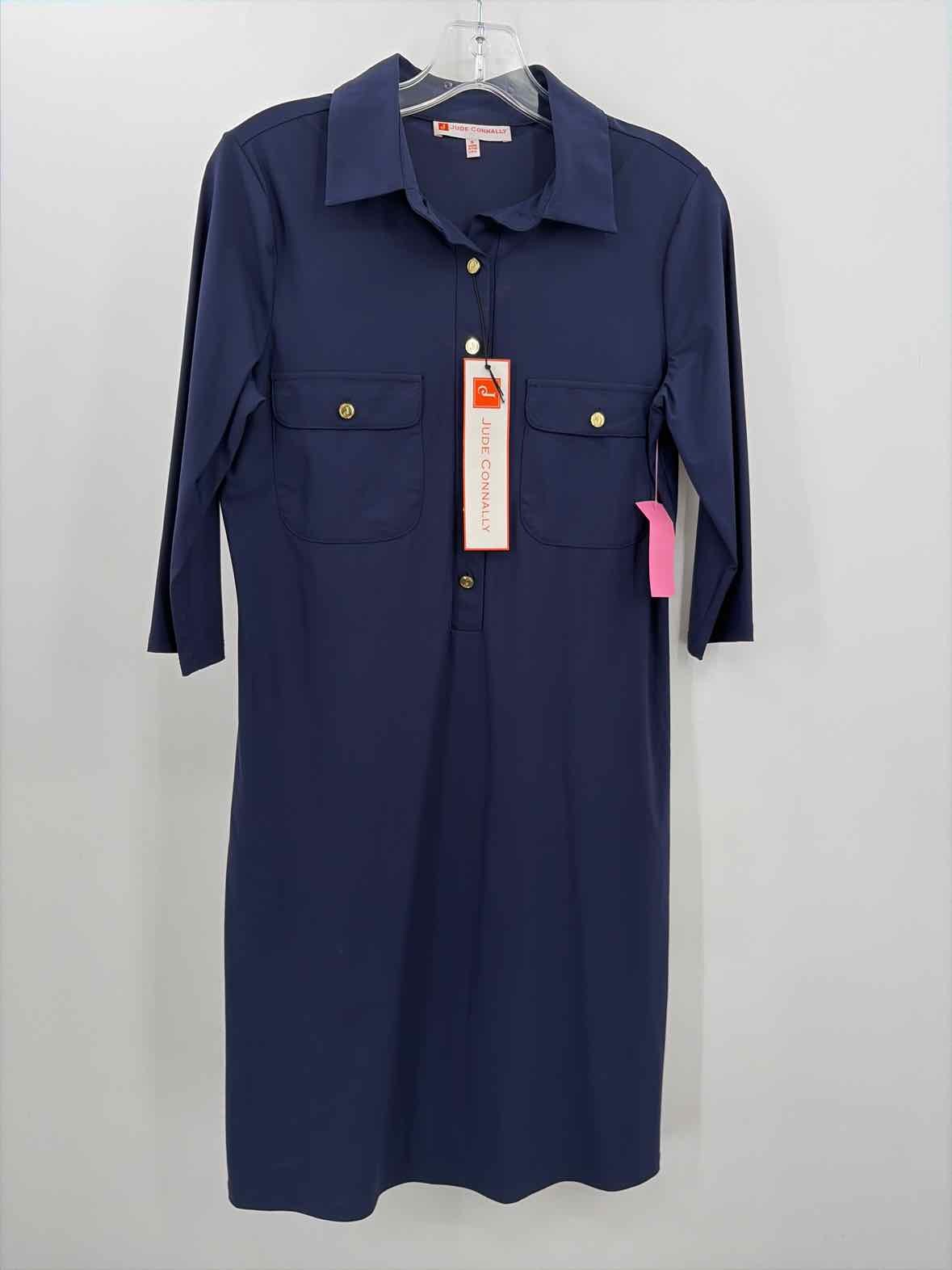 Pre-Owned Jude Connally Navy Size Small Knee Length Long Sleeve Dress