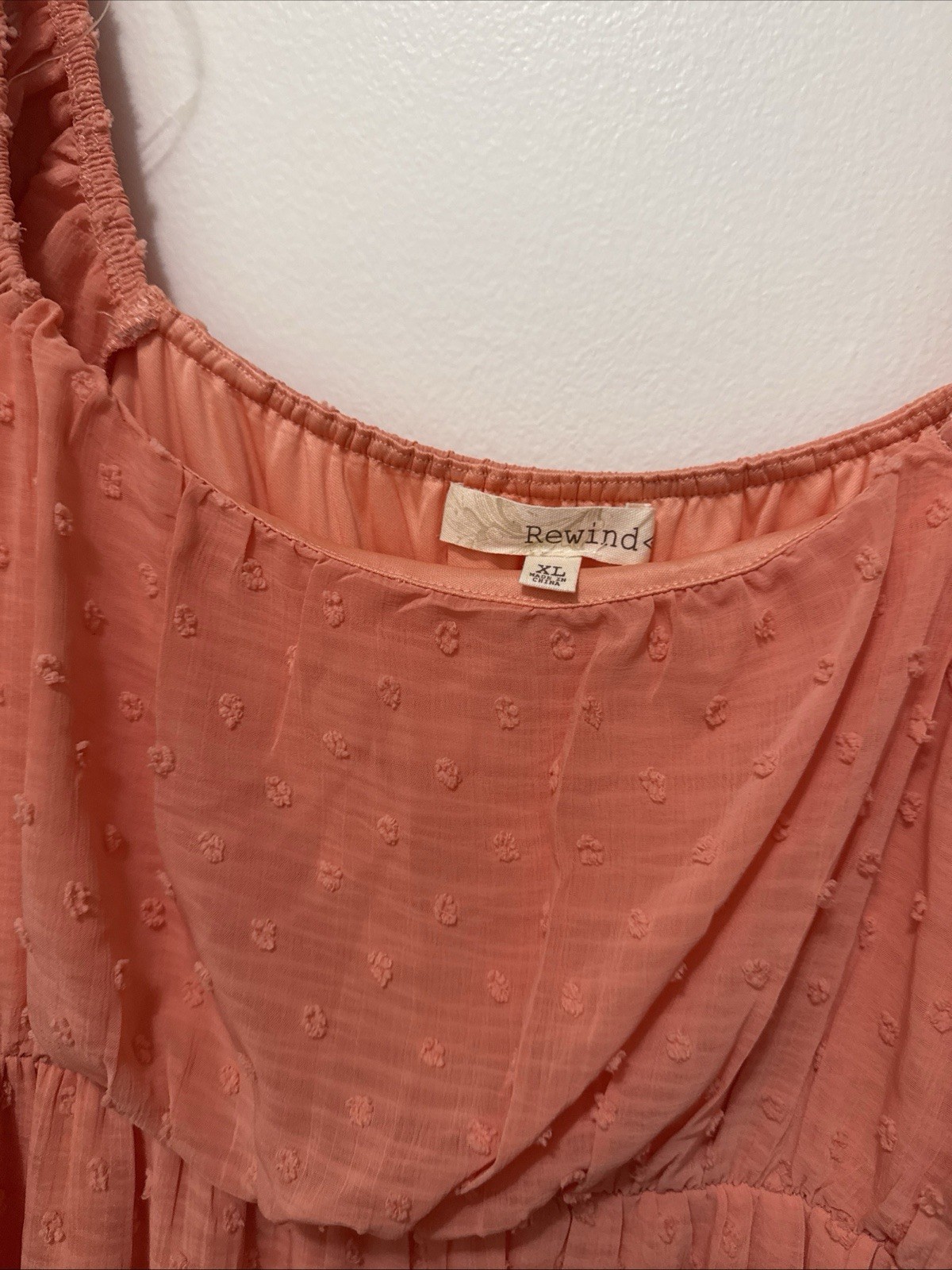 Rewind Junior Size XL Flutter Sleeve Clip Dot Dress