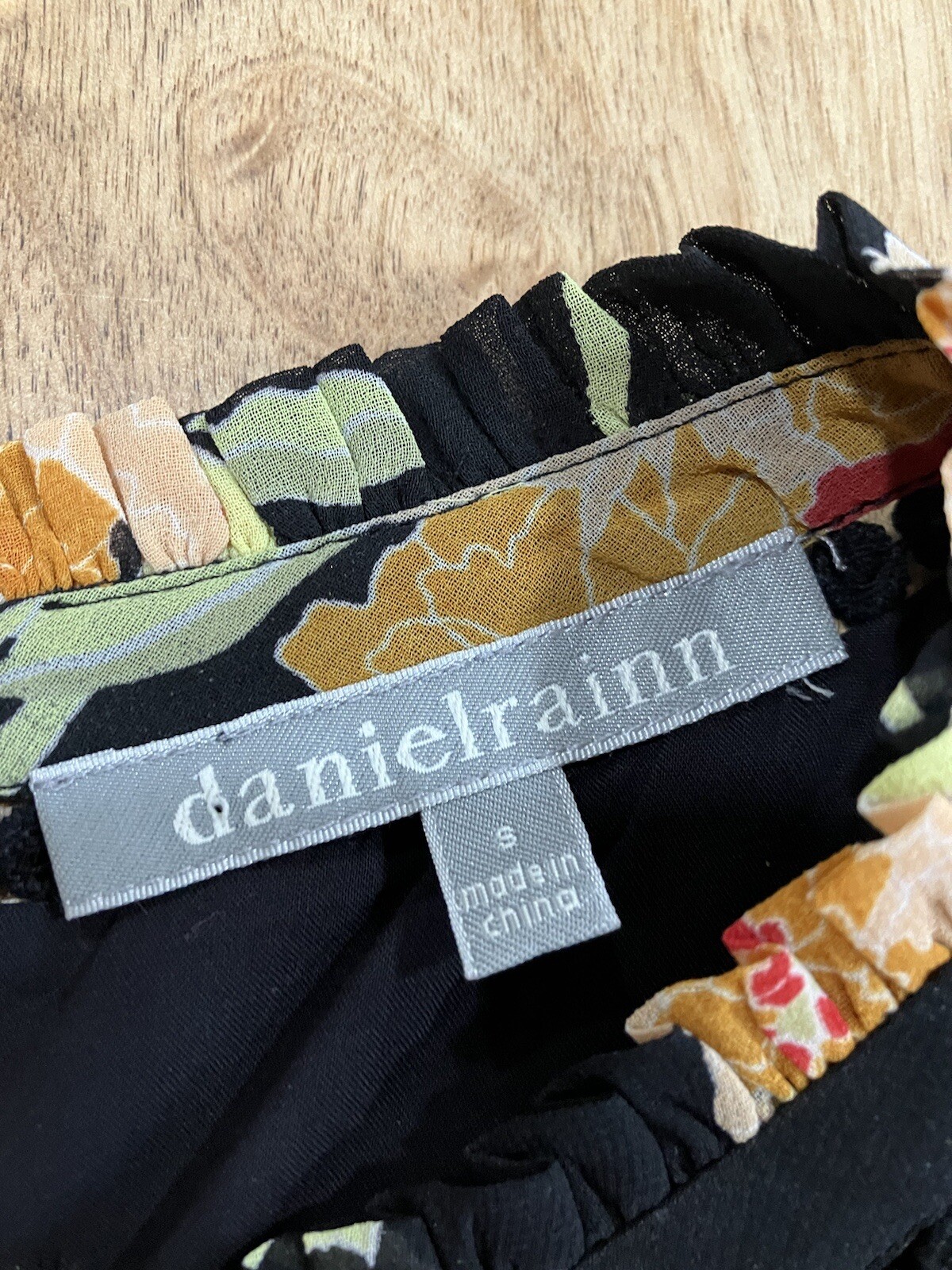Danielrainn Black & Multicolored Floral Mini Dress, Size 8