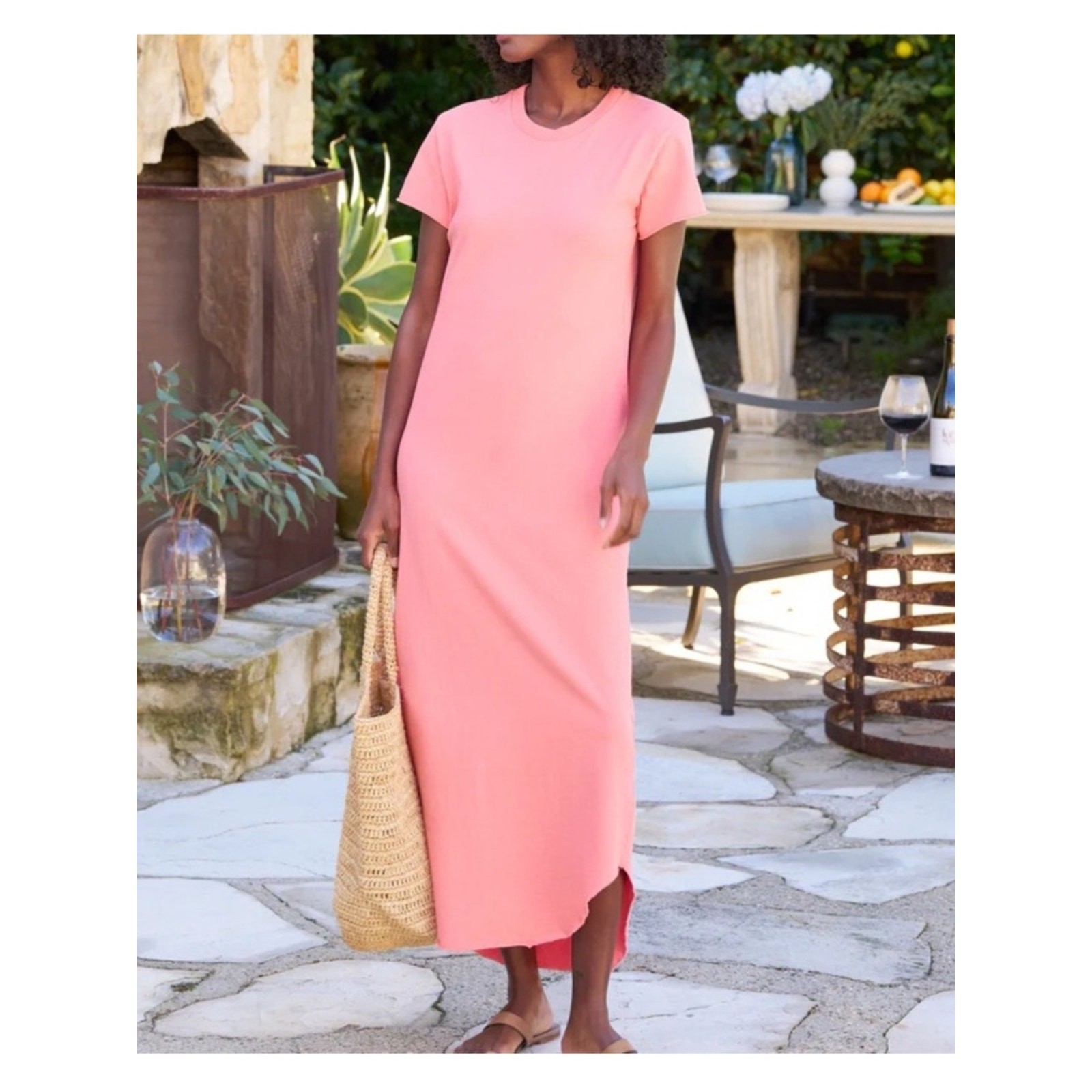 Frank & Eileen Harper Perfect Tee Maxi Dress – Watermelon Pink S