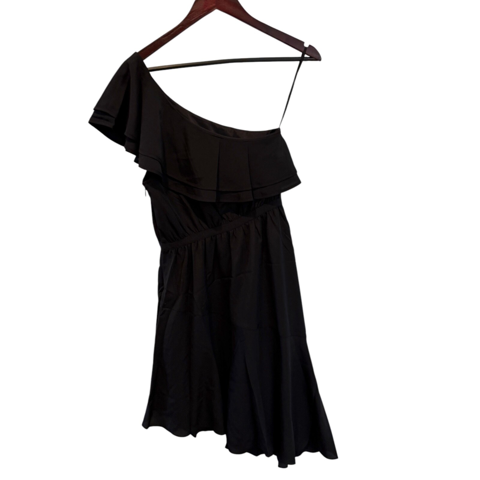 Likely Black One Off Shoulder Delbarton Dress Size 2 Asymmetrical Ruffle NWT