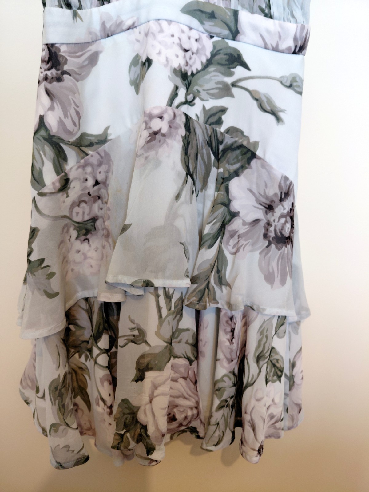 LOVER The Label Watercolour Flutter Mini Dress Floral Chiffon Ruffle AU 8 US 4