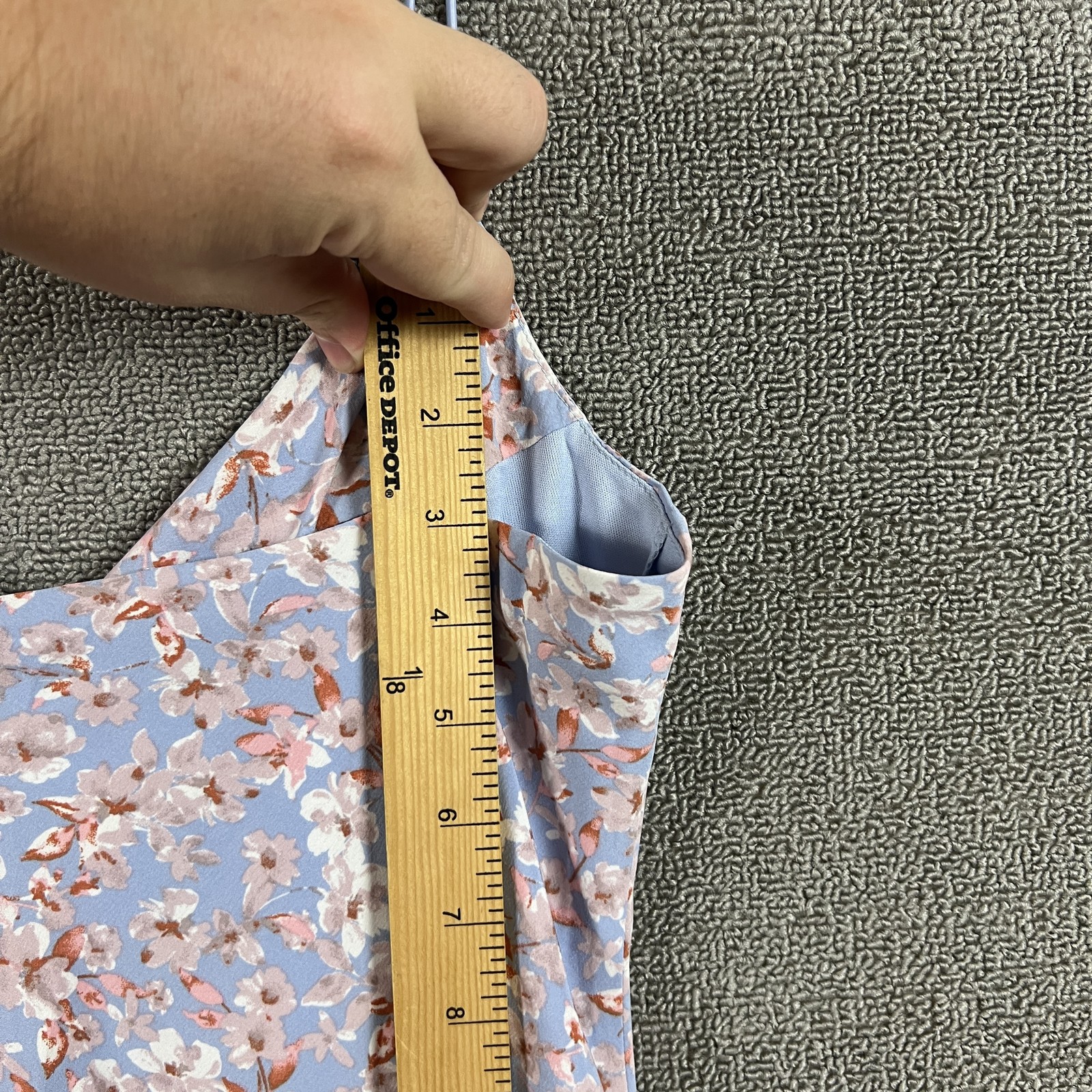 Windsor Dress Womens Small Blue Pink Floral Cowl Neck Mini Sundress Lined