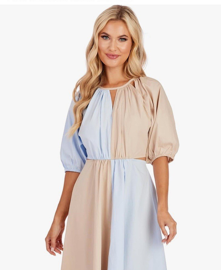 Mud Pie Women’s 100% Cotton Hutton Cut Out Midi Dress Size S Summer New