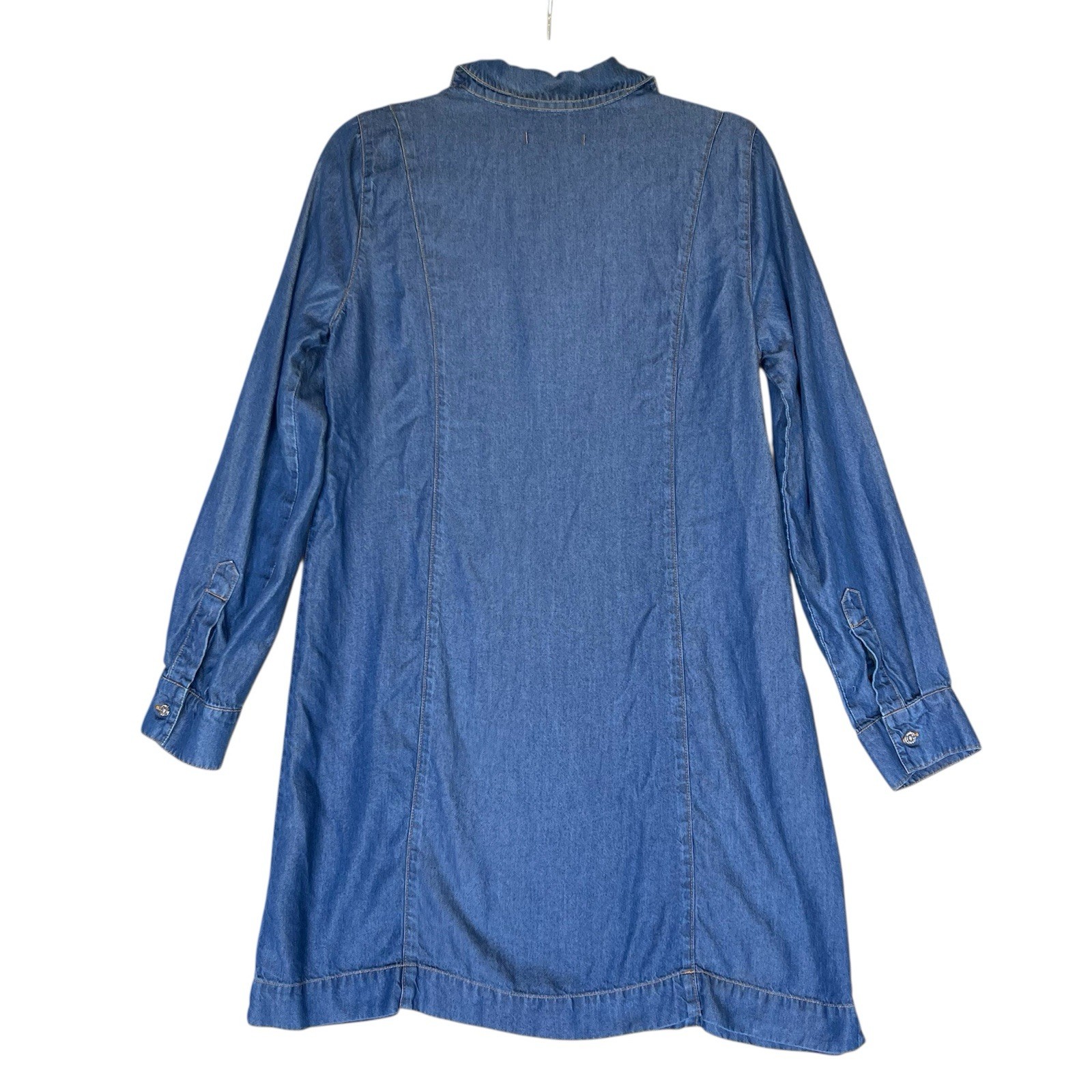 7 For All Mankind Chambray Dress Womens M Long Sleeve Western Coastal Cowgirl