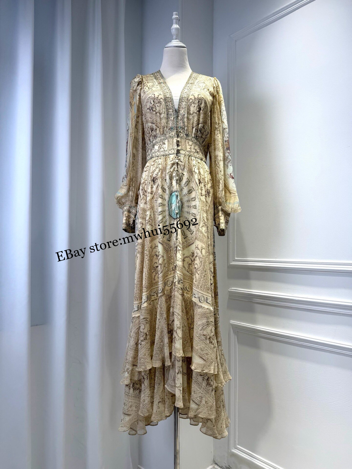 CAMILLA Maxi Dresses 2026 Print Dress Luxury Elegant Temperament Holiday Dress