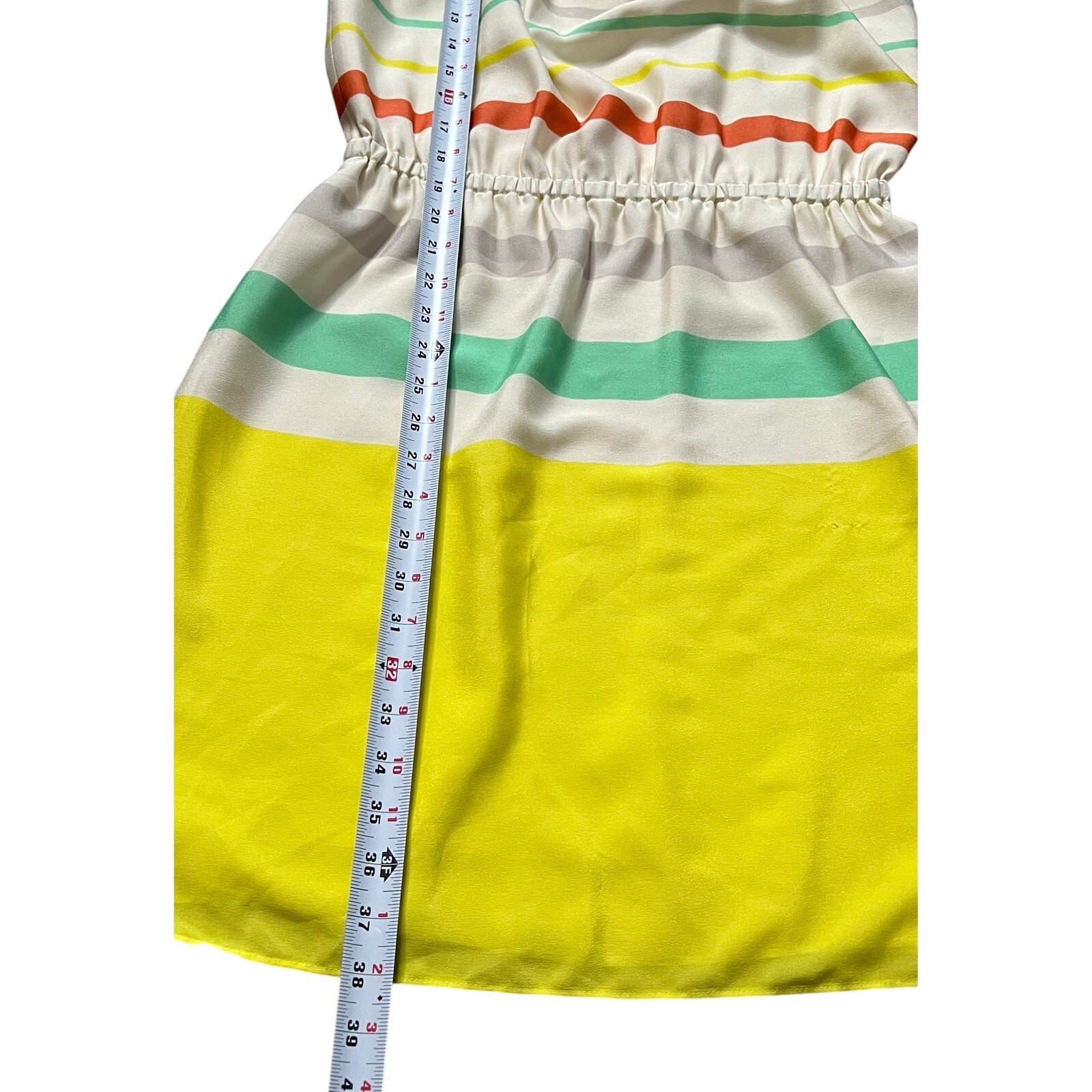 Gianni Bini Elle Striped Mini Dress Rope Spaghetti Straps Cinched Waist Sz Sm