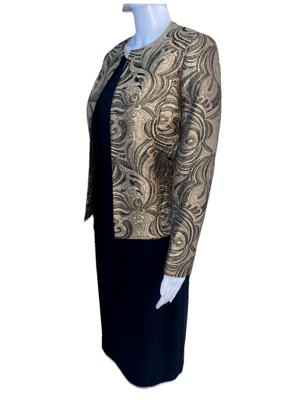 Kasper Brown Blazer & Black Casual Corner Dress Suit Size 8 Mixed Separates