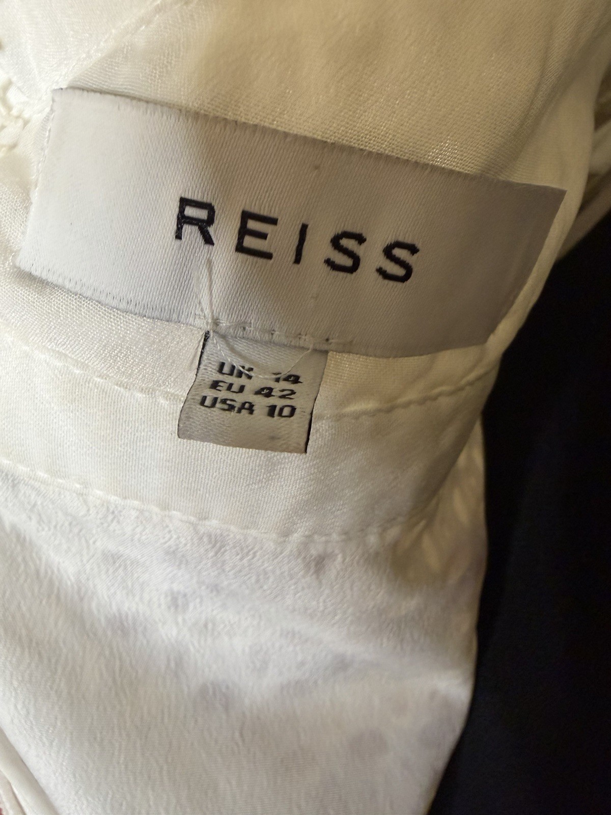 Reiss Lydia White Eyelet Open Back Mini Dress, Size 10, Good Condition