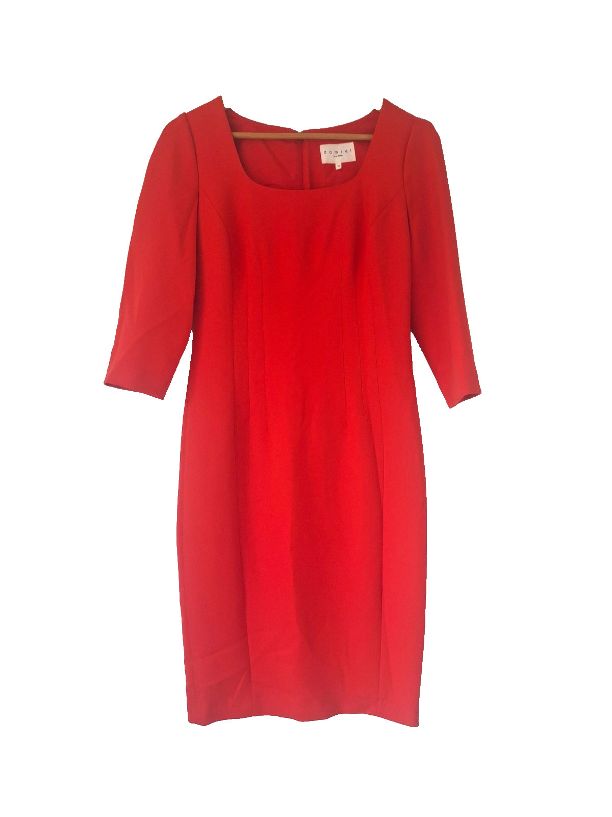 Damsel In A Dress Uk 10 Red Fitted Lined 3/4 Sleeves Workwear Buisness