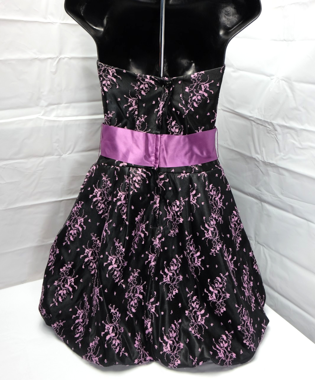 JESSICA McCLINTOCK for Gunne Sax Purple & Black Strapless Formal Dress Size 5