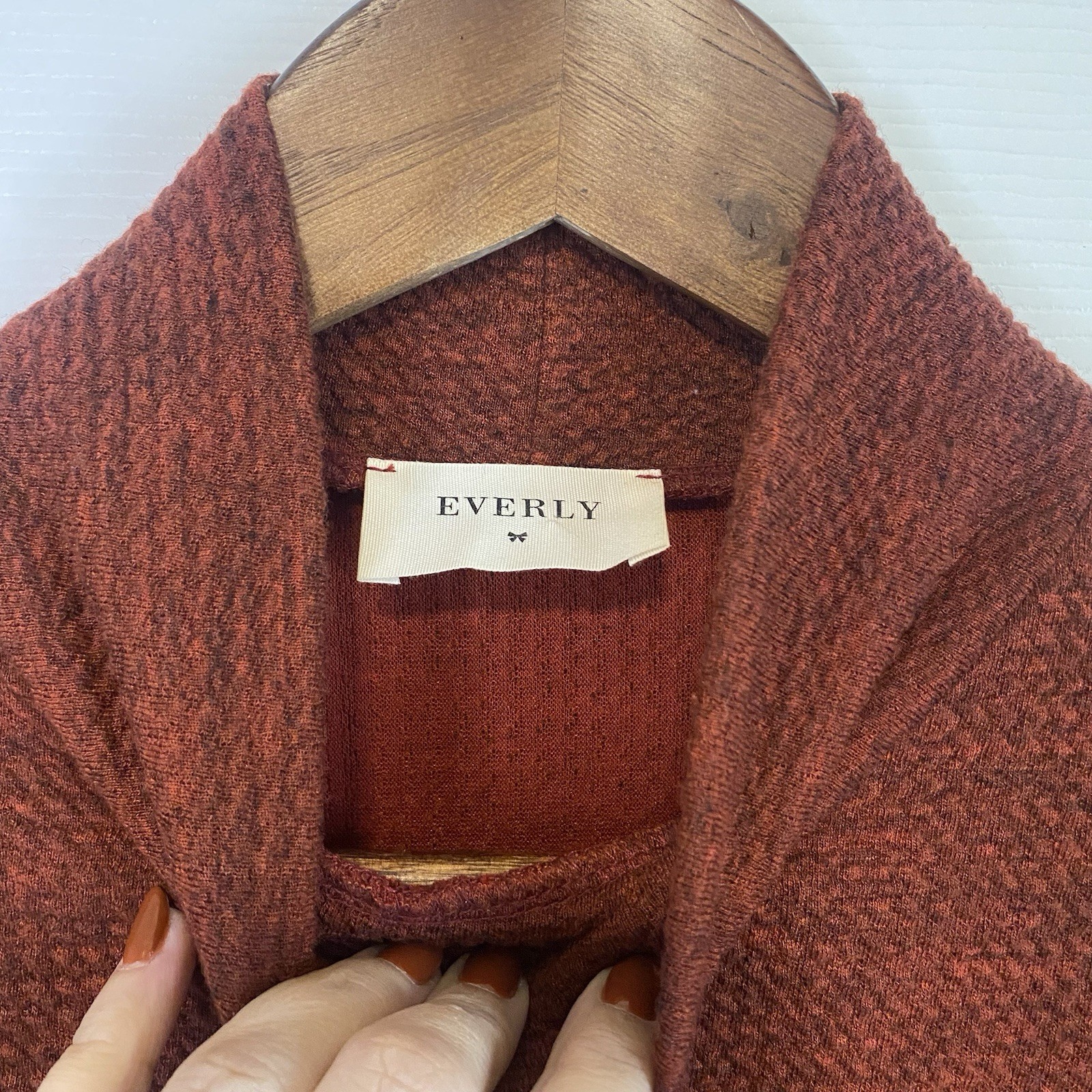 Everly Sweater Dress Women’s Medium Red Pockets Cuff Sleeve A Line Mock Neck