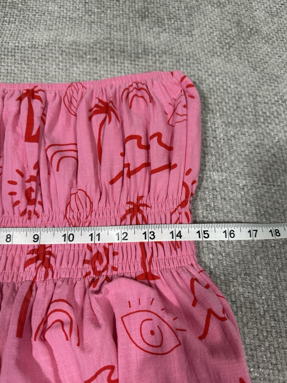 Billy J Dress Womens XL Pink Strapless Cotton Beach Vacation Resort Boho