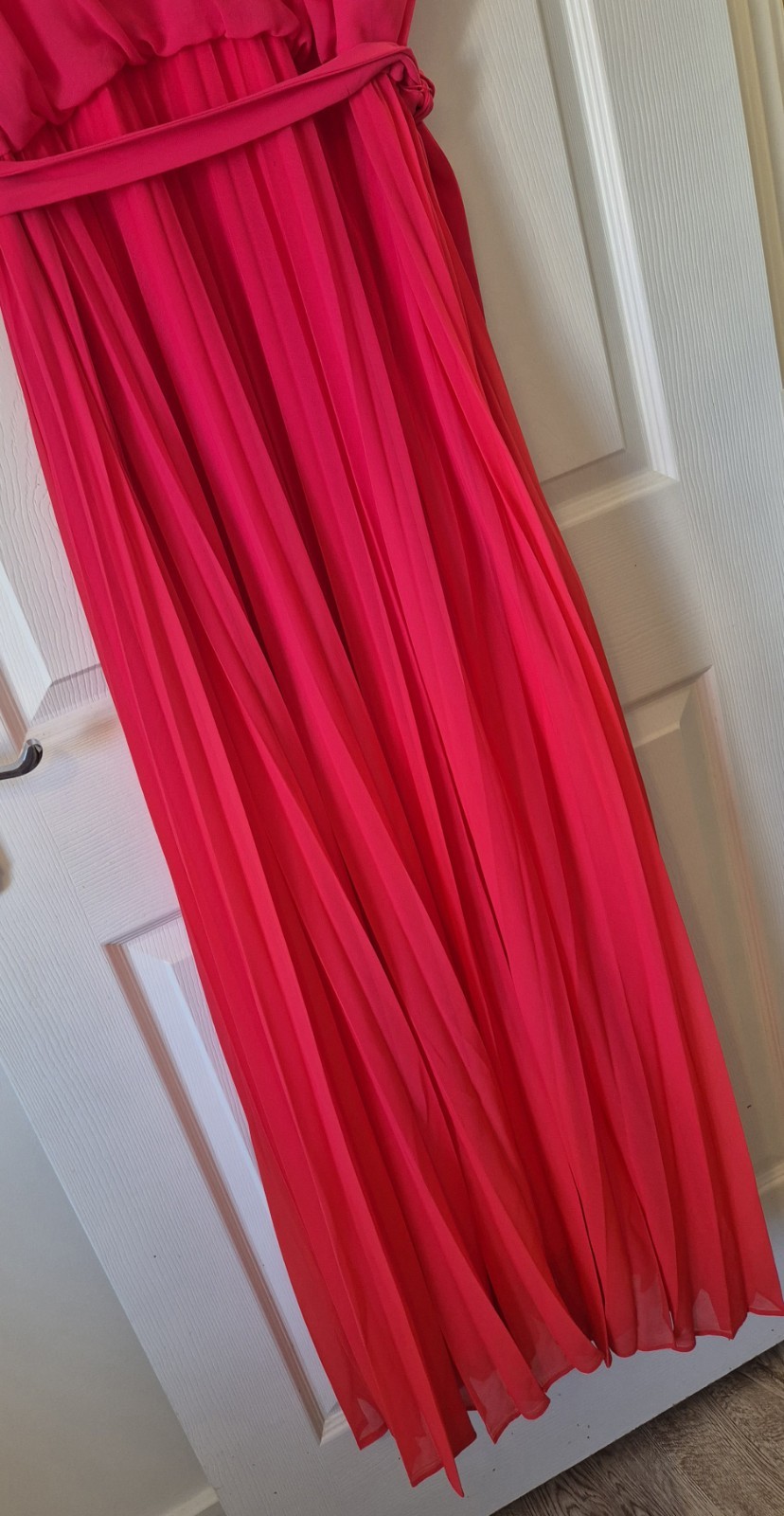 Phase Eight Pink/Red Ombre Piper Dress, Occasion Pleated Maxi, Size 2XL NWTS