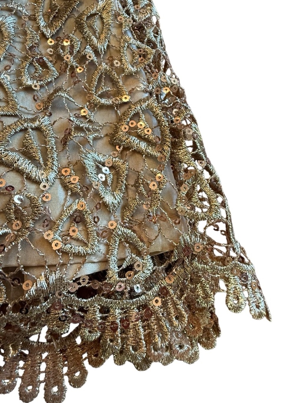 Decode 1.8 Gold Sequin Lace Sleeveless Cocktail Dress Size 8