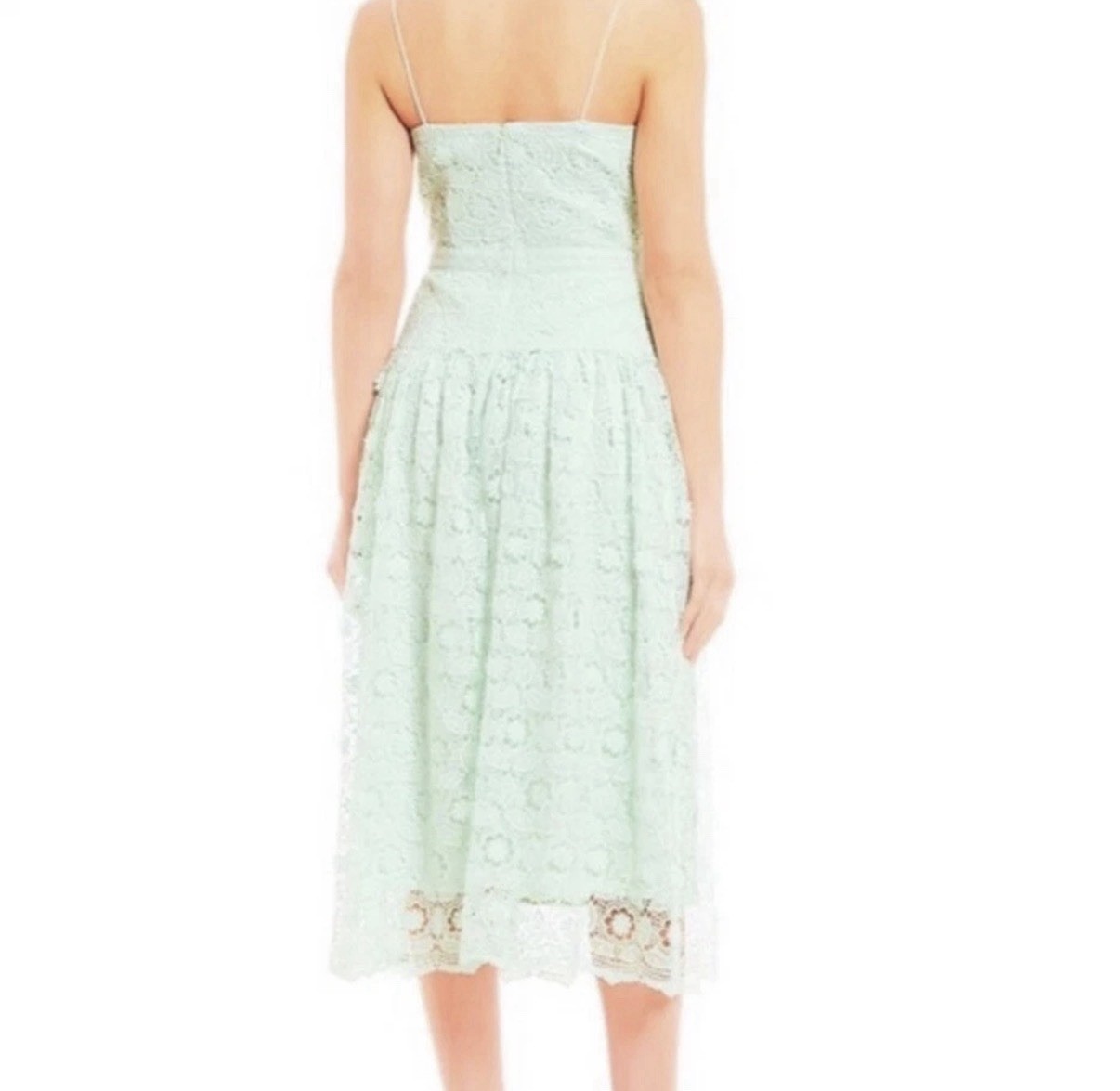 NWT Gianni Bini Jillian Mint Green Lace Overlay Dress Size 6 Spaghetti Strap