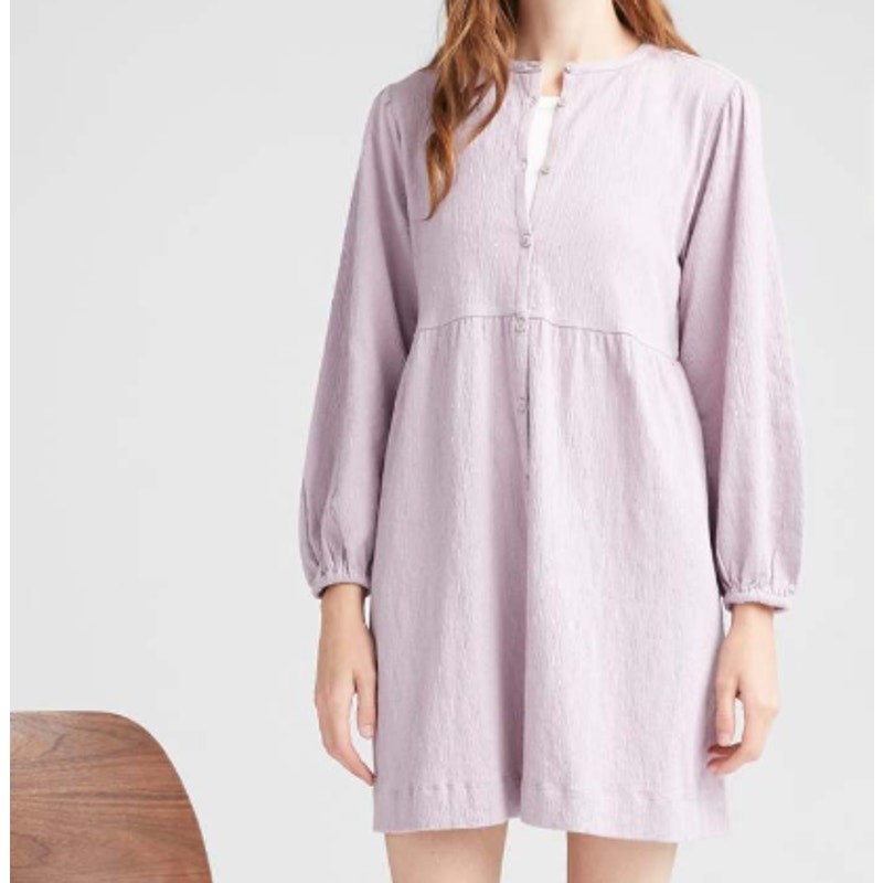 RICHER POORER Purple Cloud Weave Button Dress (S)