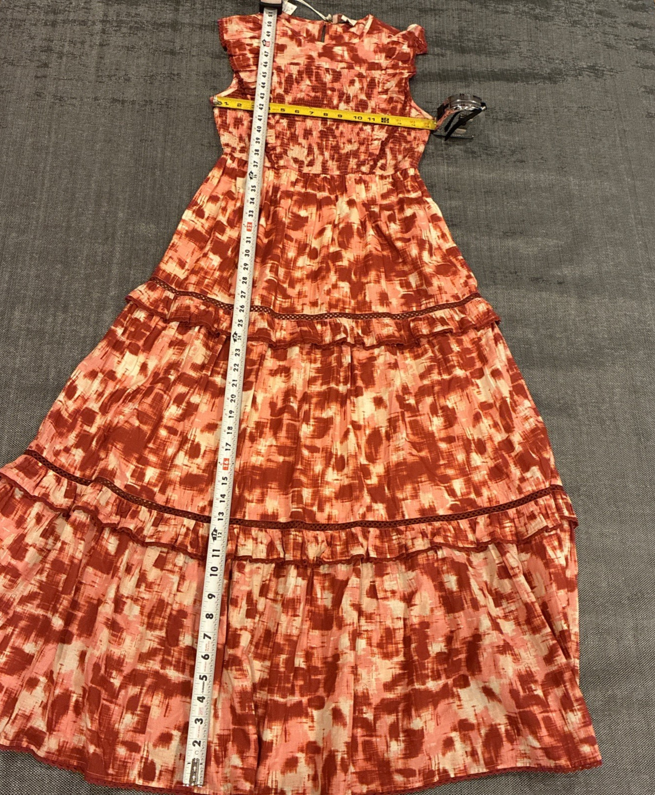 Banjanan S Small Iris Dress Print Cotton Midi