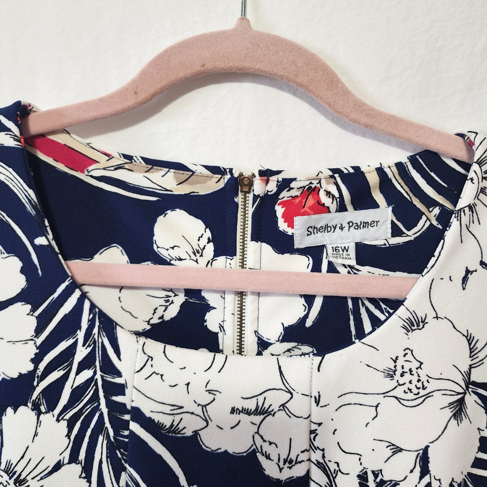 Shelby & Palmer Sz 16 Multicolor Floral Print Dress Polyester And Spandex