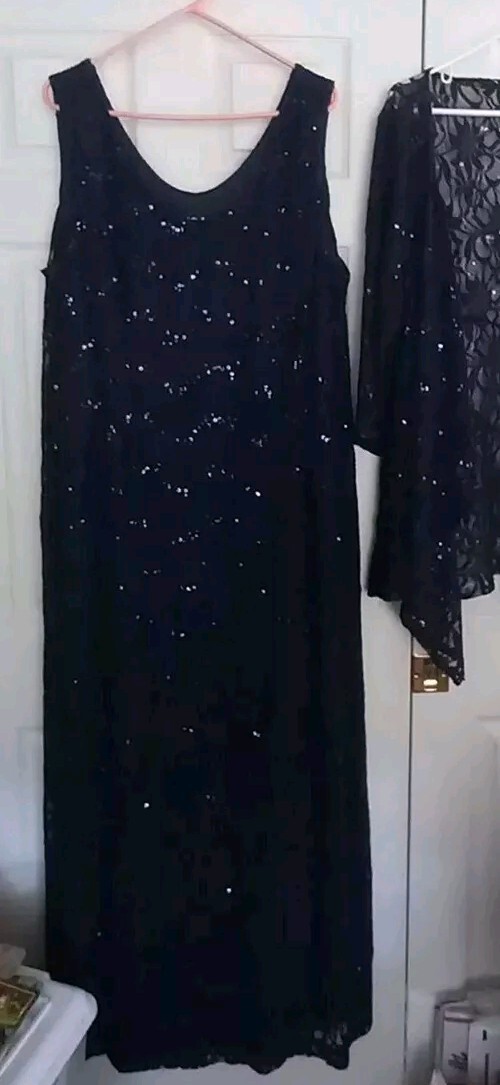 Lace Maxi Tall Jacket Dress – NAVY 26w 2 Pc Sequins Lined Dress