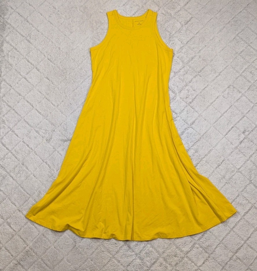 Universal Standard Dress Womens XS 10/12 Yellow Cai High Neck Tank Midi