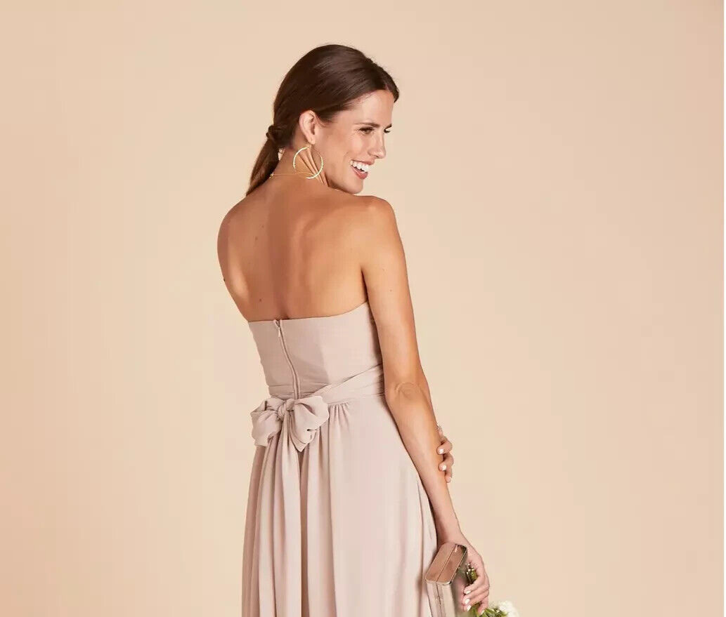 Birdy Grey Size Large Multi Style Strapless Tie Waist Gown Dusty Pink Blush