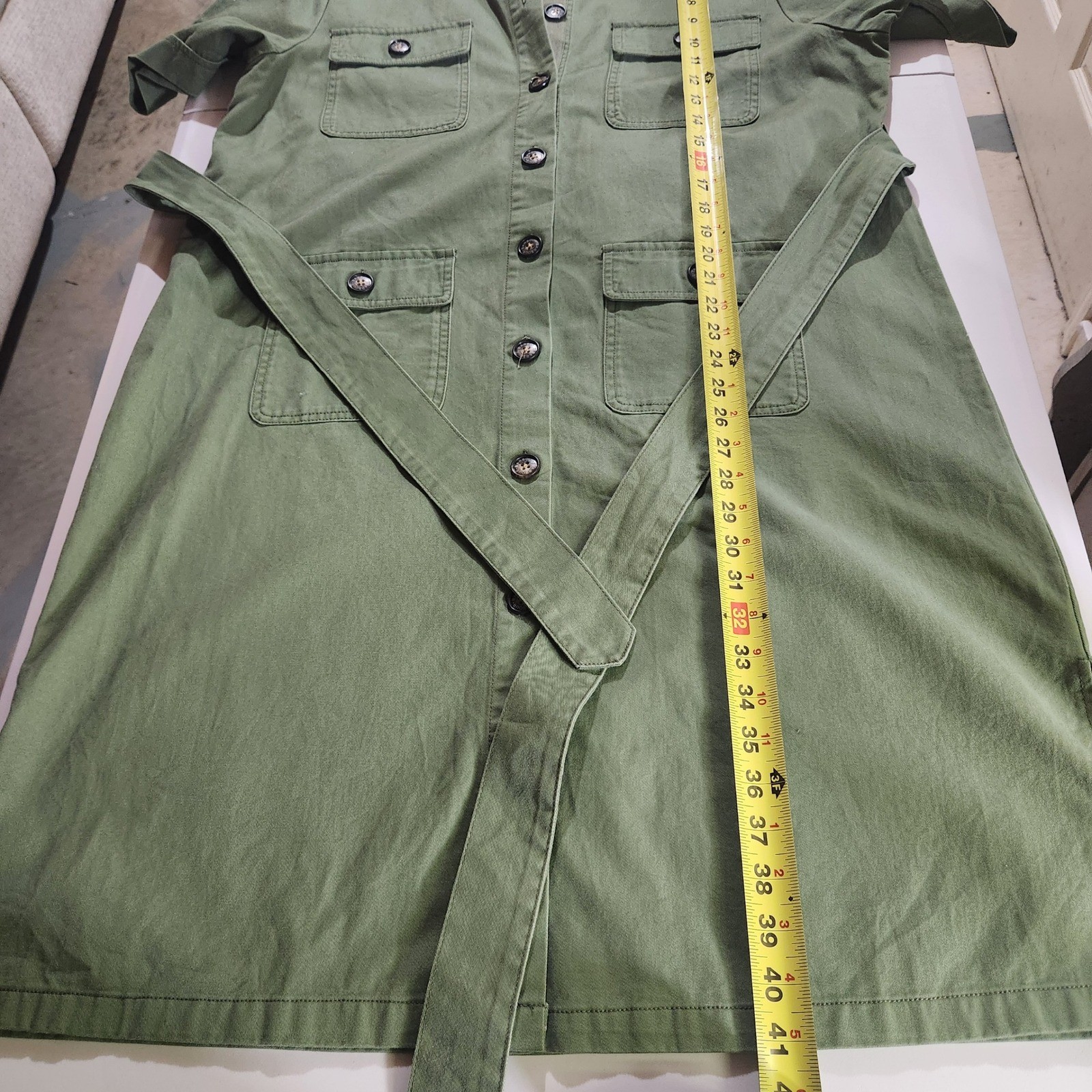 Barbour NWT Victoria Cotton Utility Shirt Dress 14 Belted Pockets Button Front