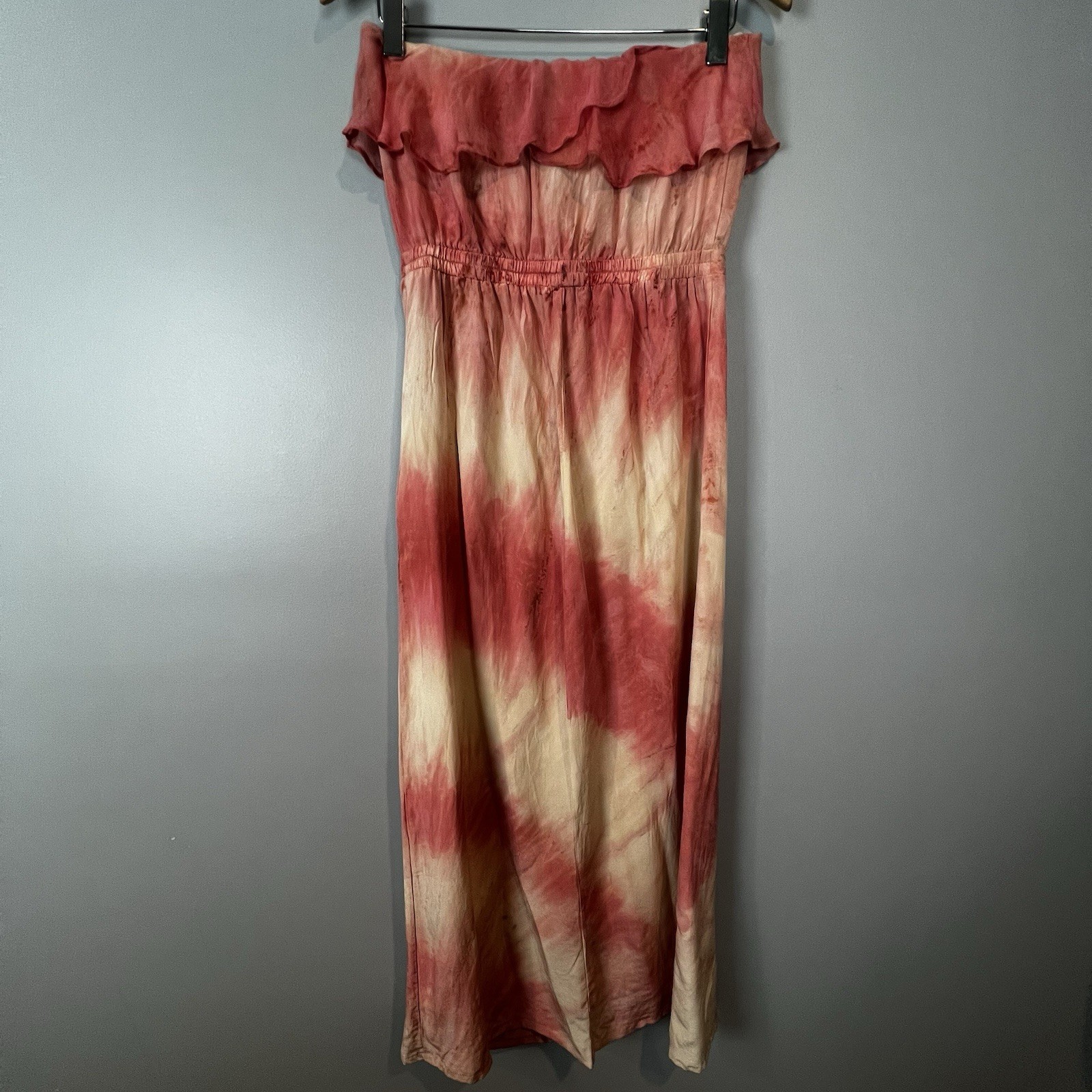 Gypsy 05 Taylor Ruffle Maxi Dress Pink Coral Tie Dye ASO Ariana Size Medium