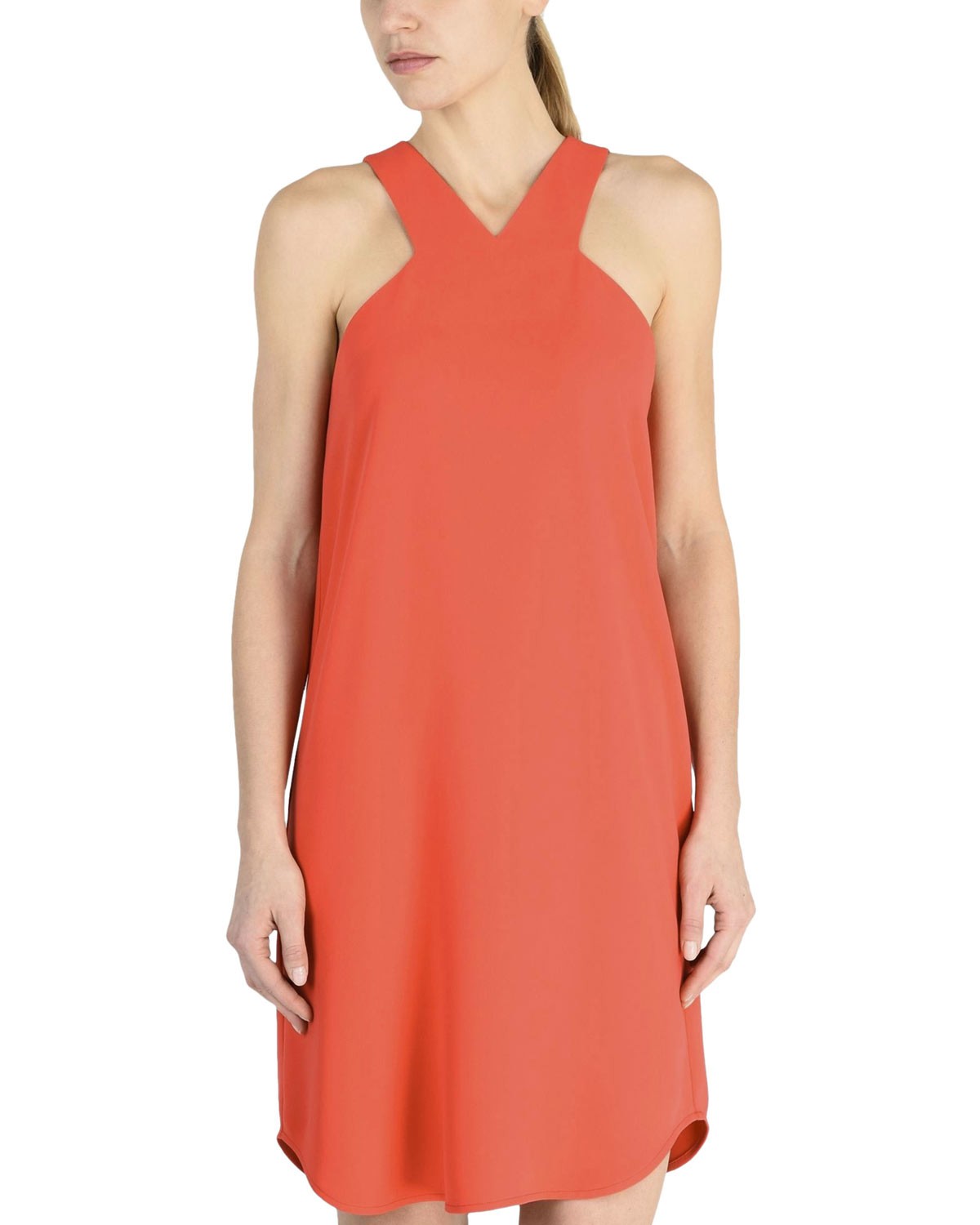 A|X Armani Exchange Womens Cutaway Sheath Dress 0 Coral – NWT $140