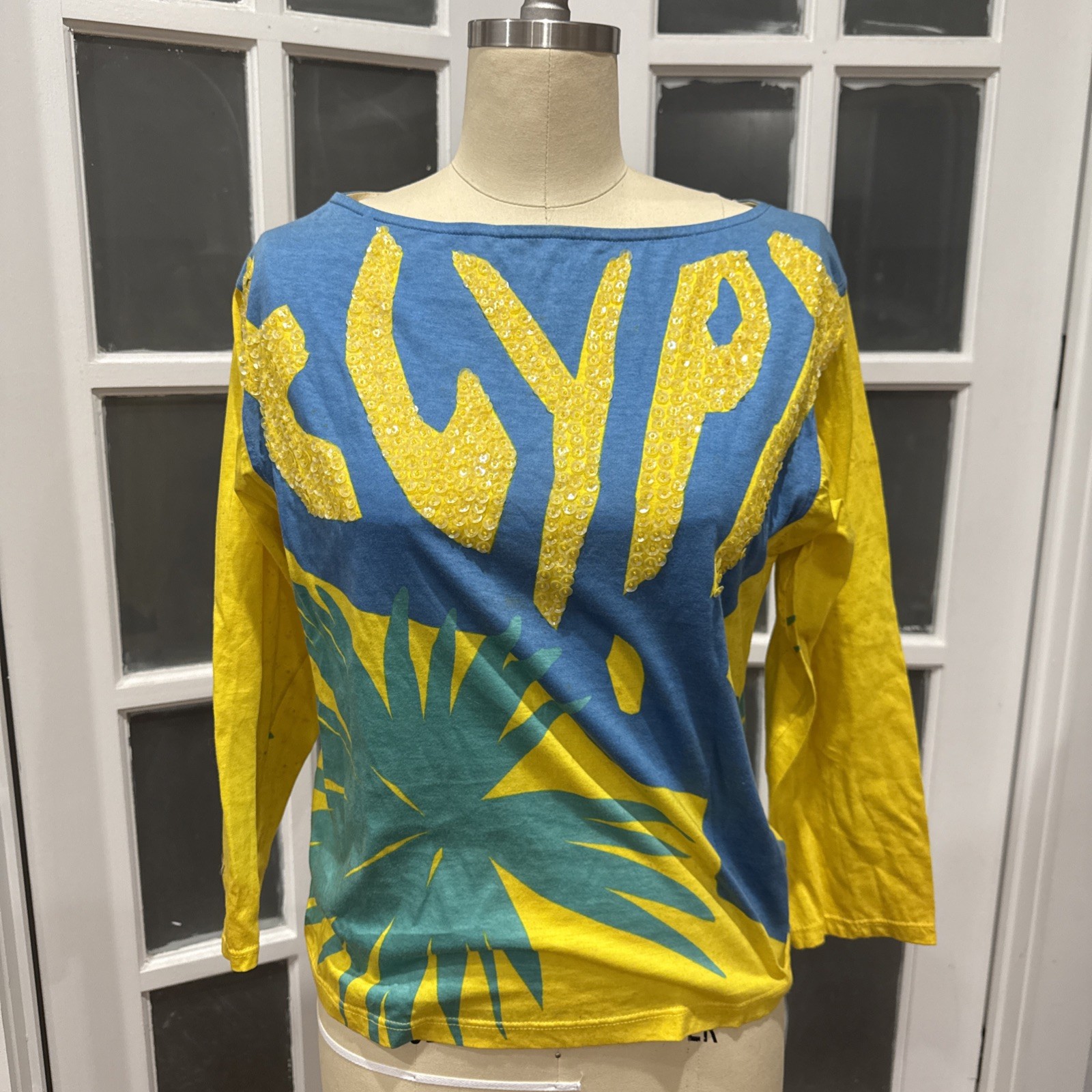 Enrico Coveri Vintage Multicolor “Egypt” Shirt Medium Size 40