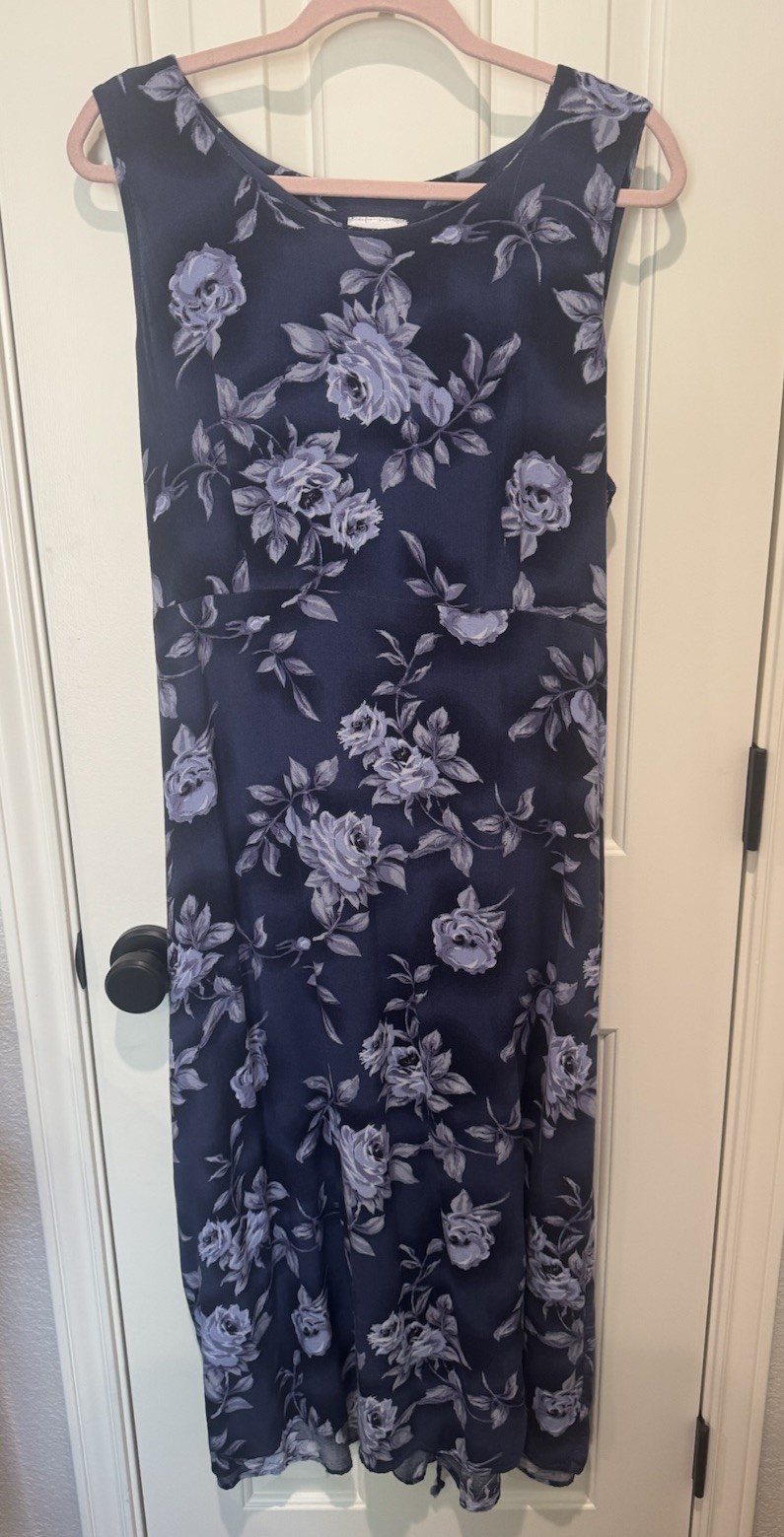 VTG Maxi Dress 90s Flowey Romance Tie Back Lace Up Whimsygoth Forest Fairy Large