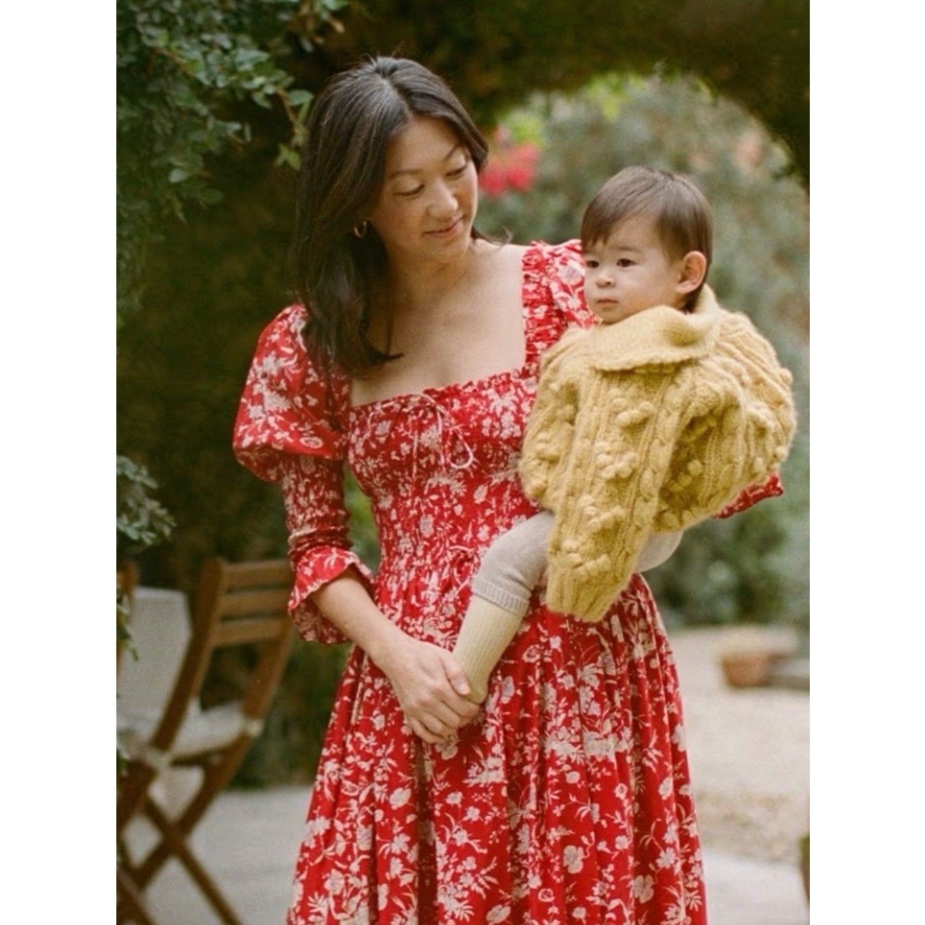 DÔEN Bijou Dress Oak Bluffs Floral Smocked Organic Cotton Dress XS