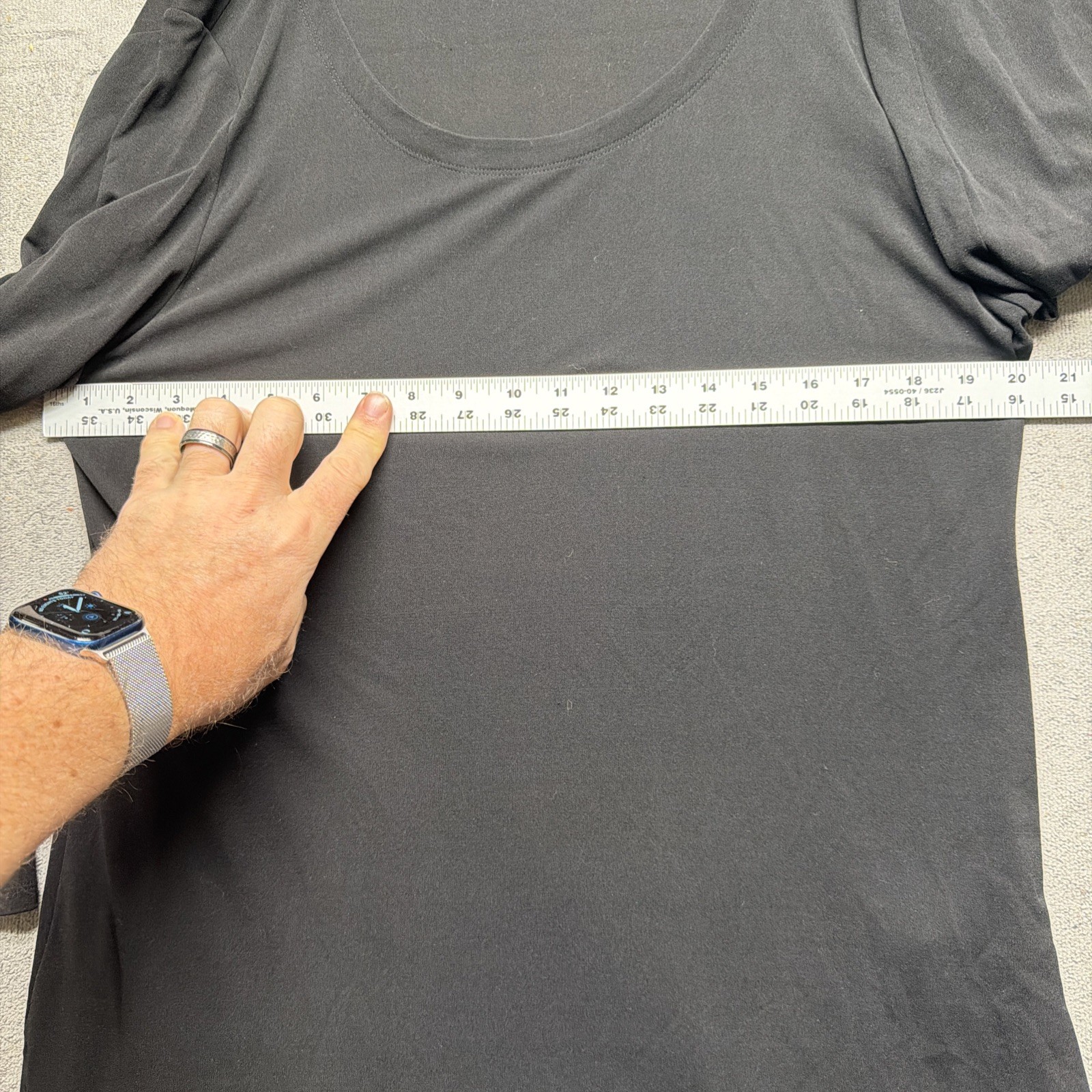 Eileen Fisher Black Silk Jersey Long Sleeve Shift Dress Women’s Large