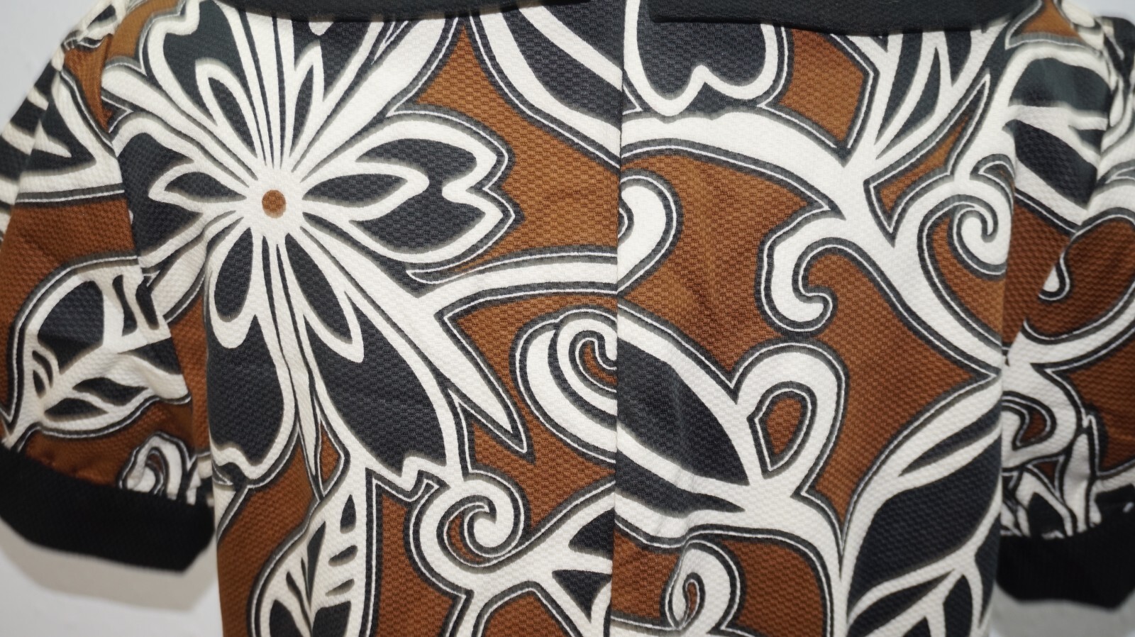 WD NY Brown Black Beige Floral Print Sheath Straight Dress Sz 8 Pockets