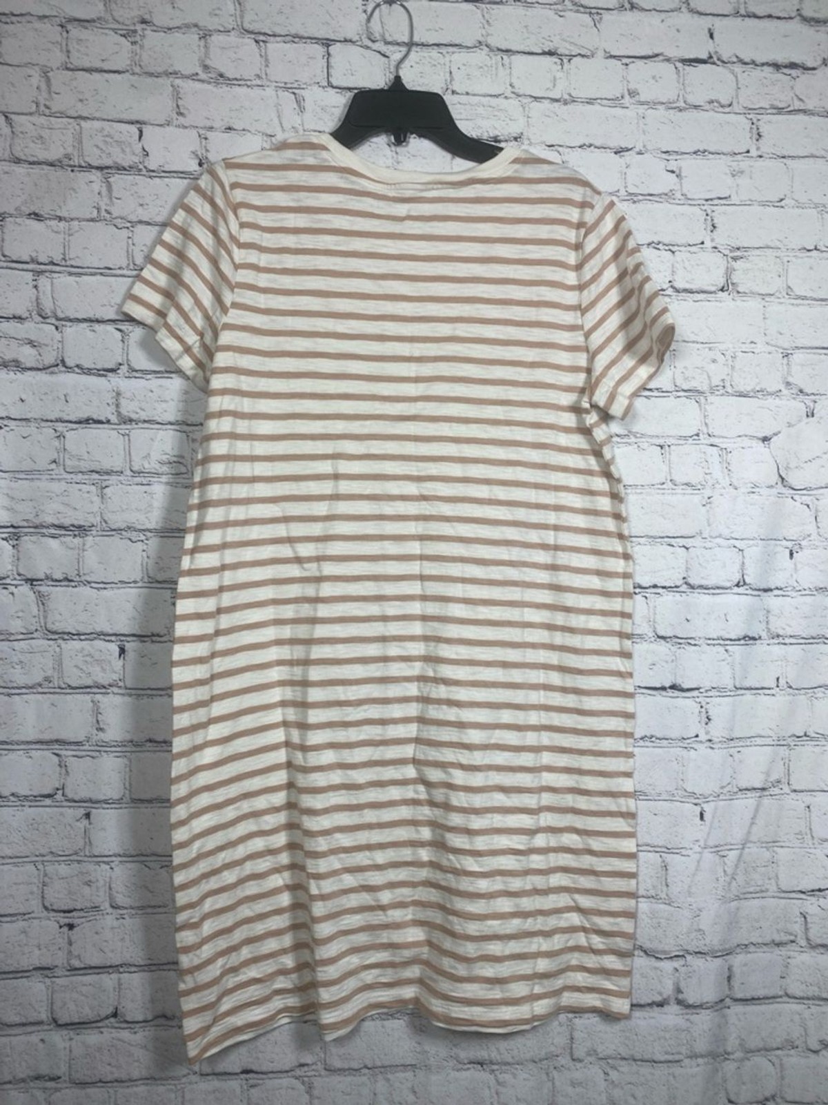 Universal Thread Striped Tee Dress in Brown and Tan Size L