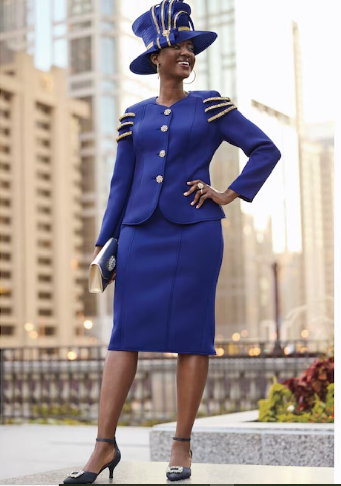 18W PLUS Ashro Blue Gold Formal Wedding Church Andraya Jacket Dress