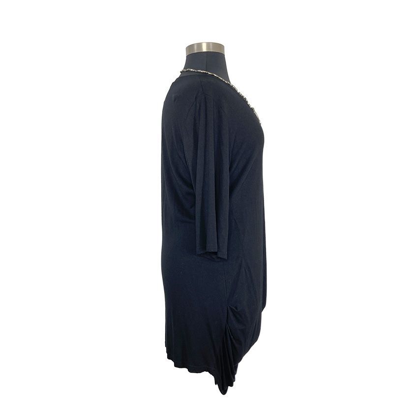Transparente OS Black Tunic Dress Art To Wear Lagenlook Fits S M L XL 1X 2X